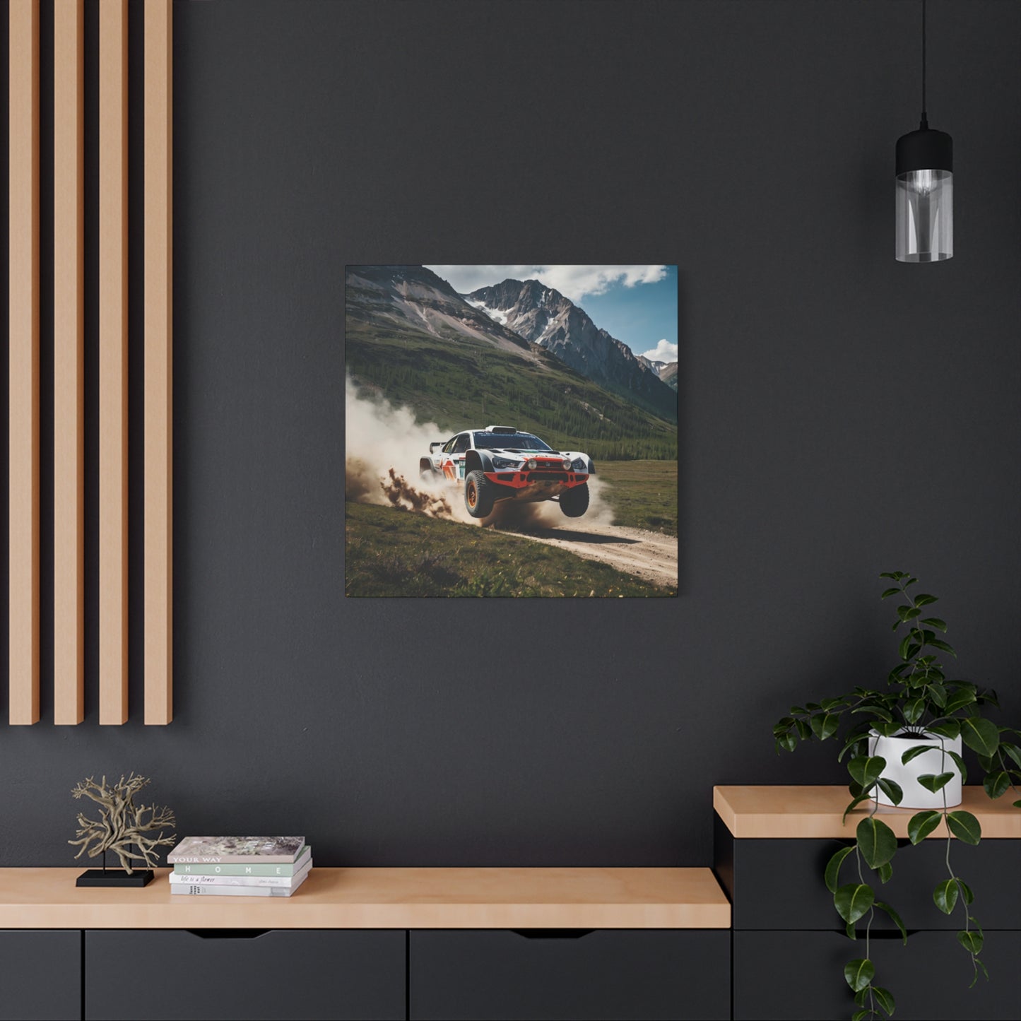Alpine Ascent Canvas Print – Rally Raid Off-Road Racing Art | Mountain Jump Wall Decor