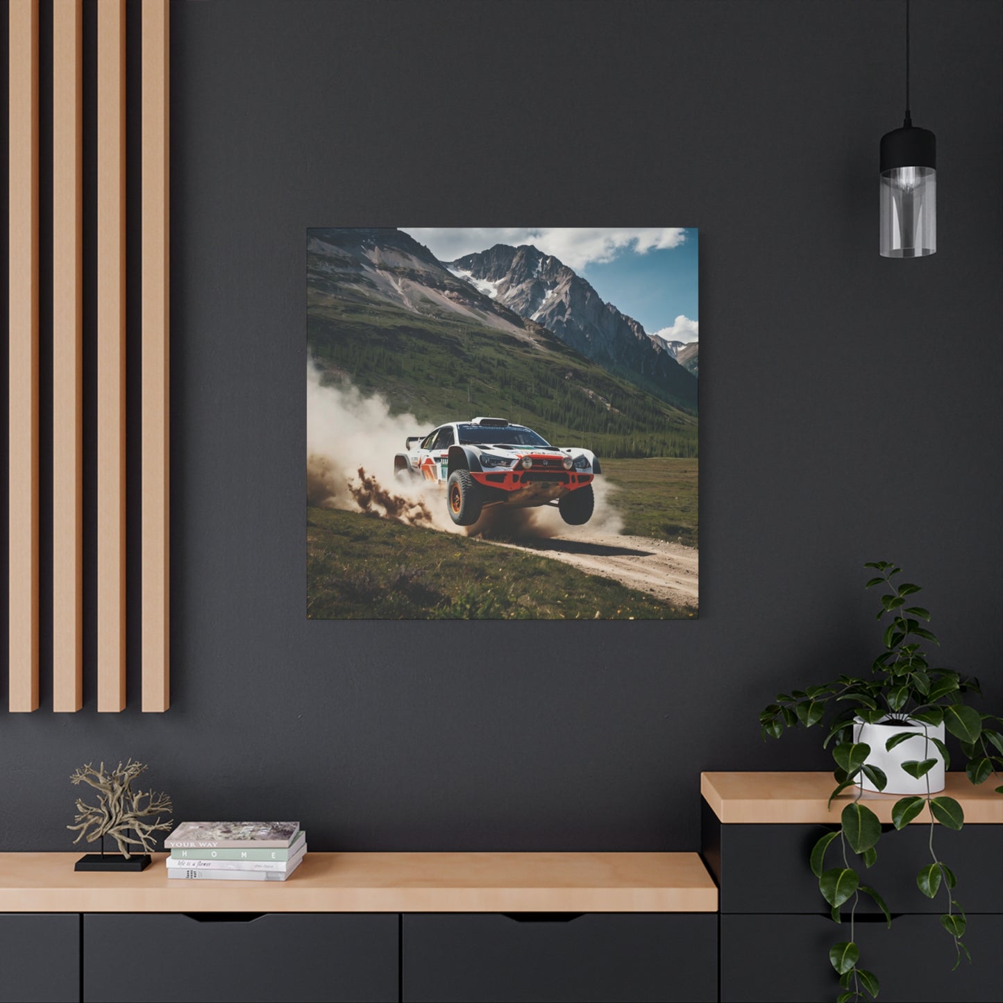 Alpine Ascent Canvas Print – Rally Raid Off-Road Racing Art | Mountain Jump Wall Decor