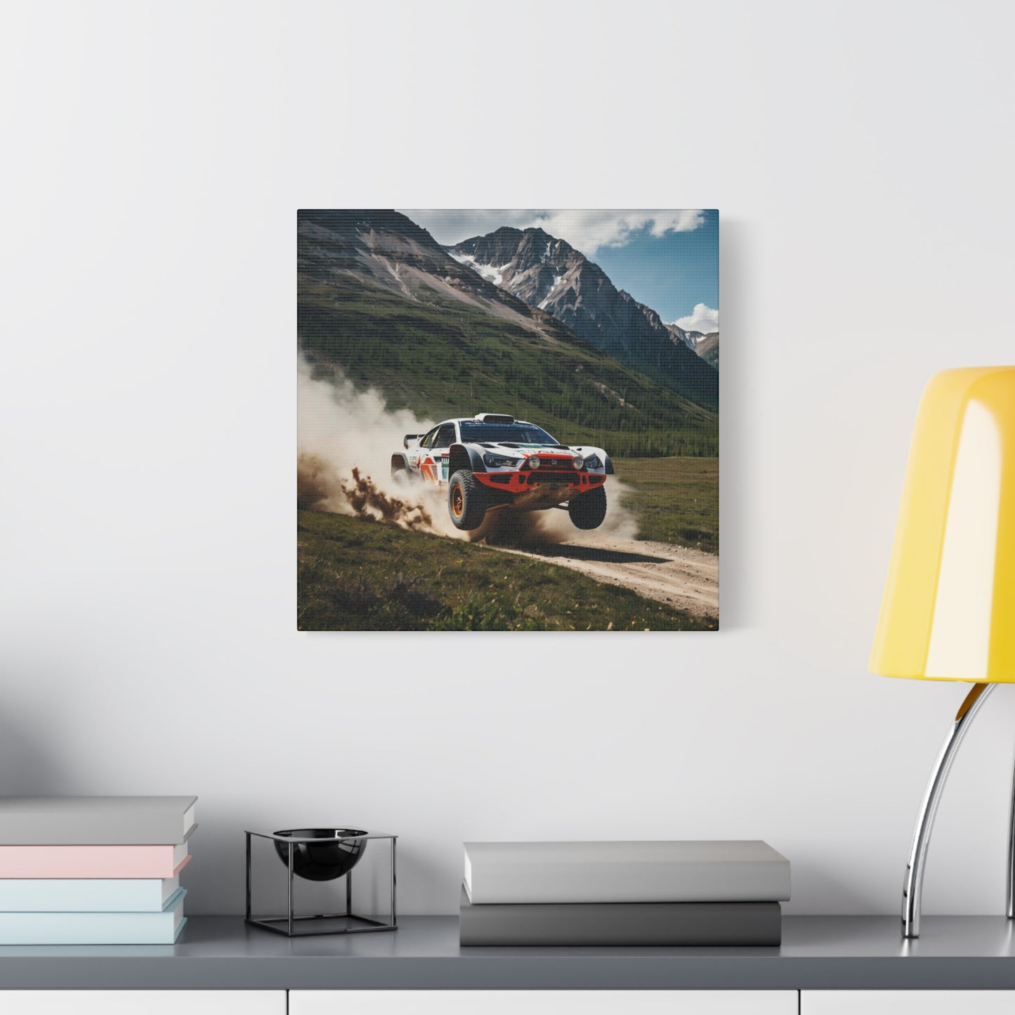 Alpine Ascent Canvas Print – Rally Raid Off-Road Racing Art | Mountain Jump Wall Decor