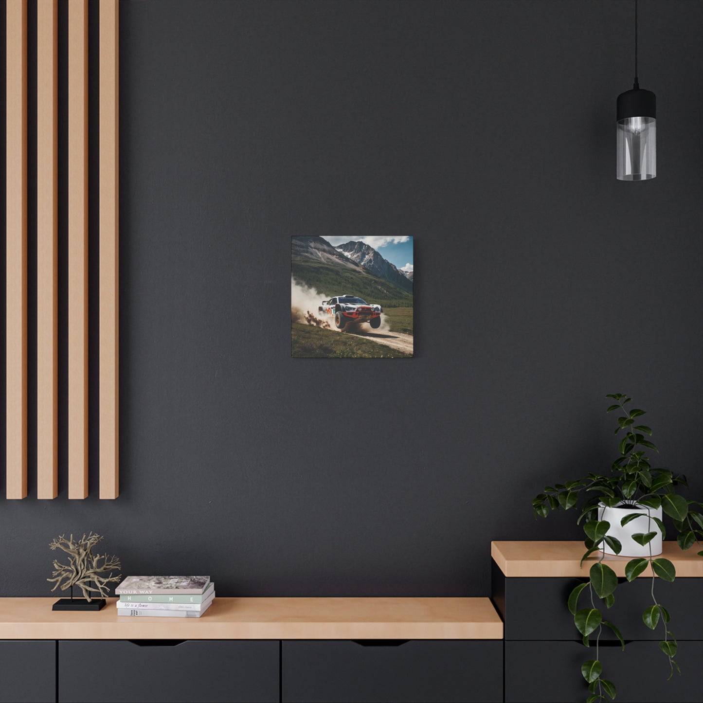 Alpine Ascent Canvas Print – Rally Raid Off-Road Racing Art | Mountain Jump Wall Decor