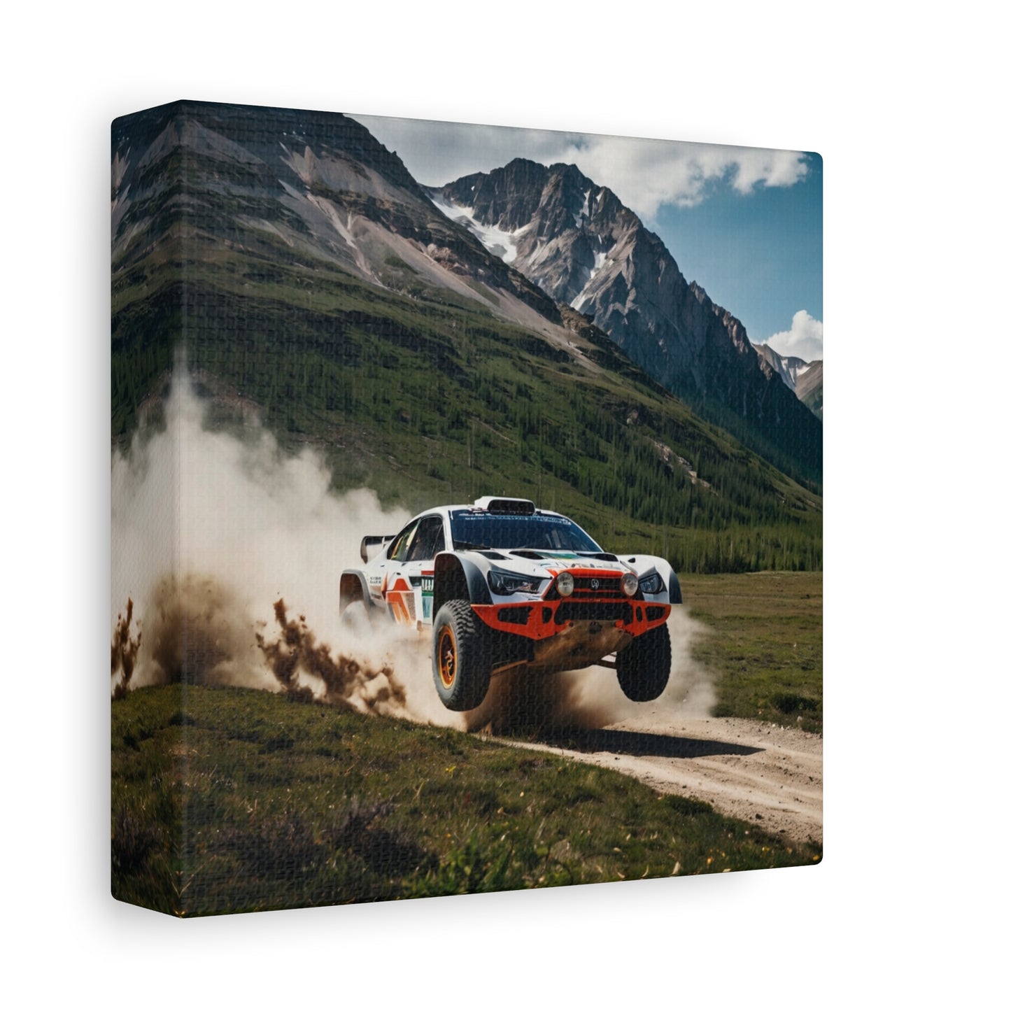 Alpine Ascent Canvas Print – Rally Raid Off-Road Racing Art | Mountain Jump Wall Decor