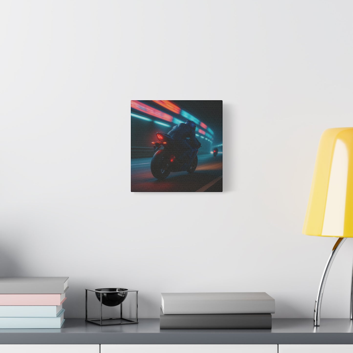 π Tunnel Rush β Urban Speed Motorcycle Canvas Print | Velocity, Lights & City Pulse
