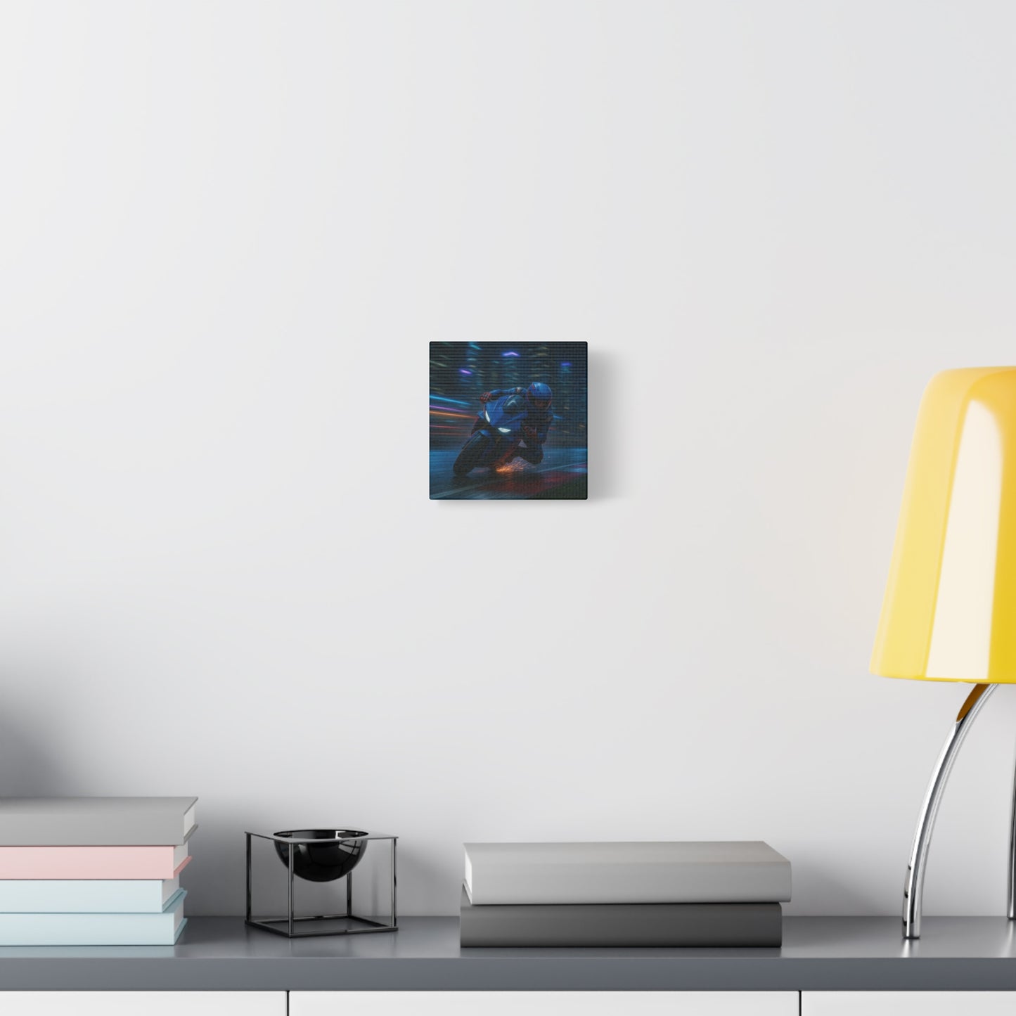 π City Sparks β Futuristic Motorcycle Canvas Print | Neon Speed & Urban Energy Wall Art