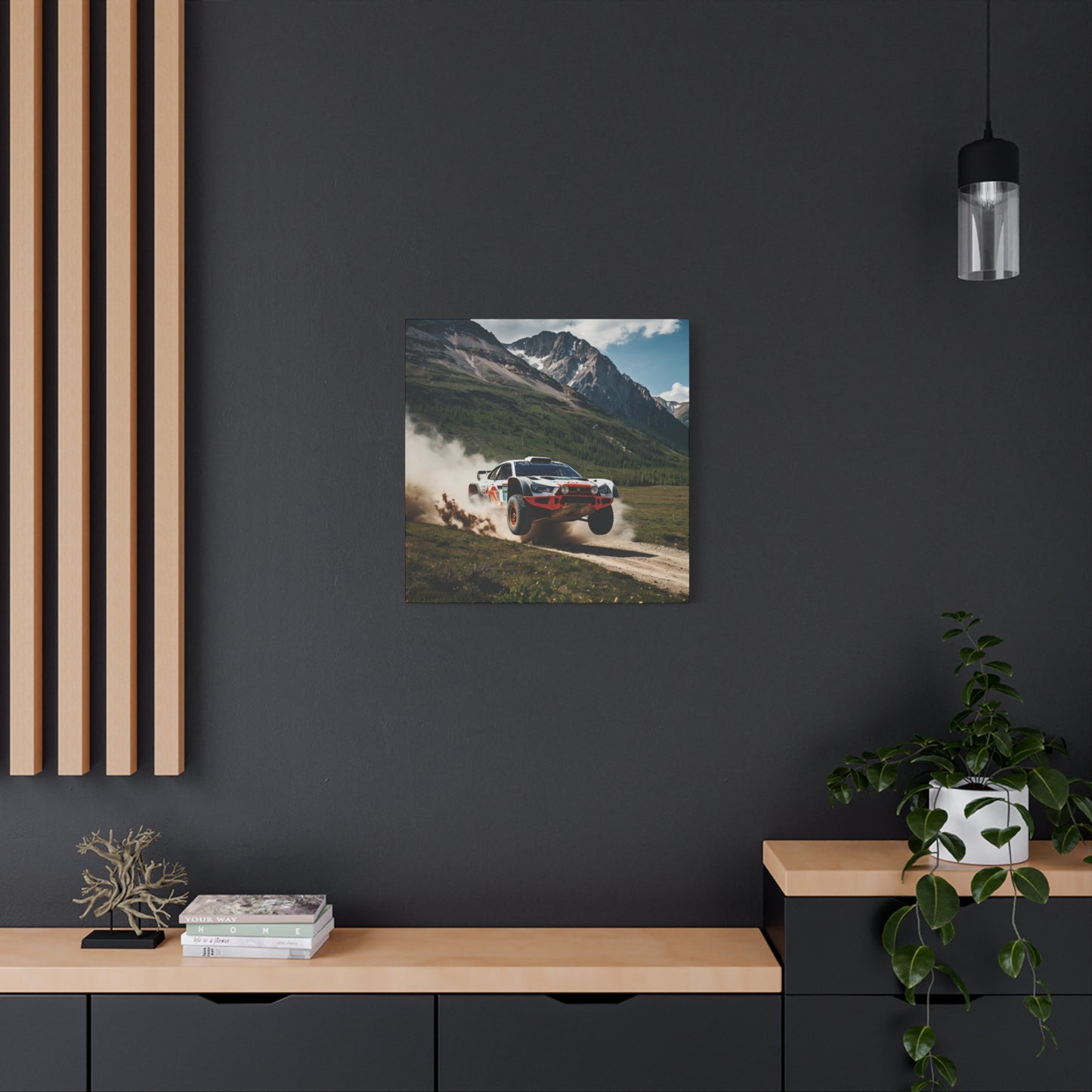 Alpine Ascent Canvas Print – Rally Raid Off-Road Racing Art | Mountain Jump Wall Decor