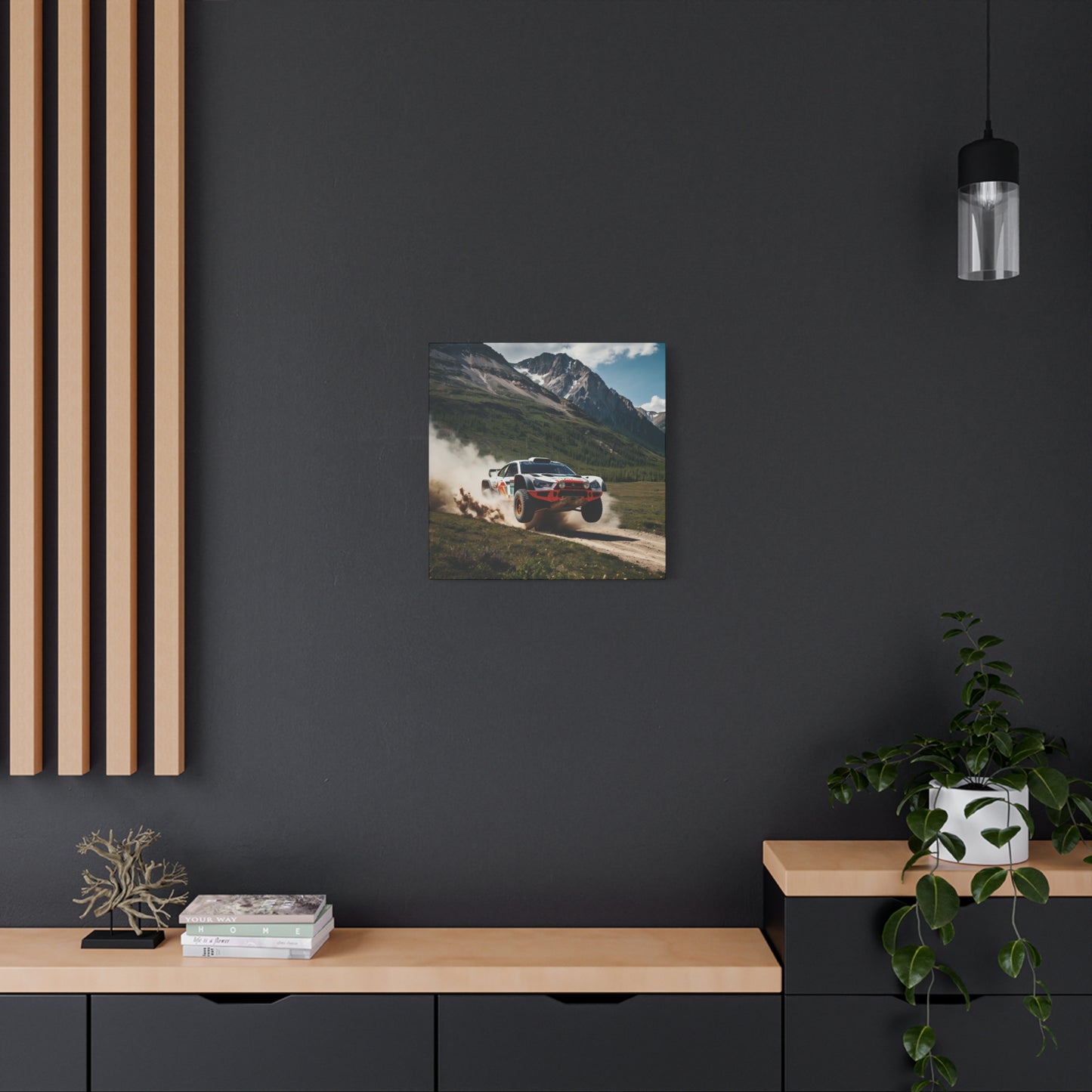 Alpine Ascent Canvas Print – Rally Raid Off-Road Racing Art | Mountain Jump Wall Decor