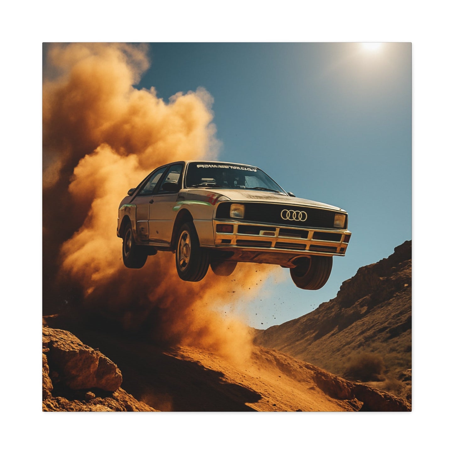 Airborne Legend Canvas Print – Audi Quattro Rally Jump Art | Group B Motorsport Decor - BTS Canvas