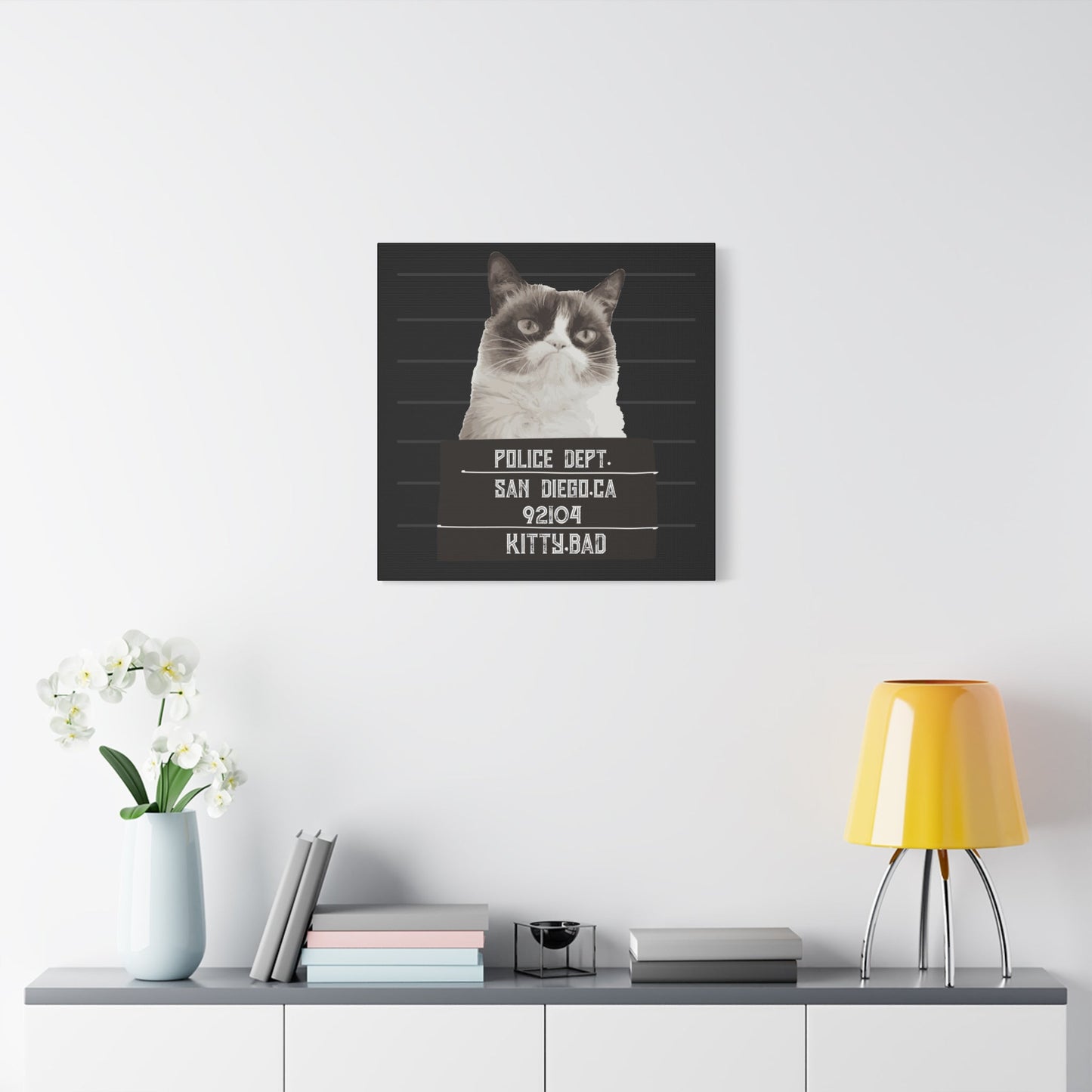 Bad Kitty Mugshot Canvas – San Diego’s Sassiest Outlaw - BTS Canvas