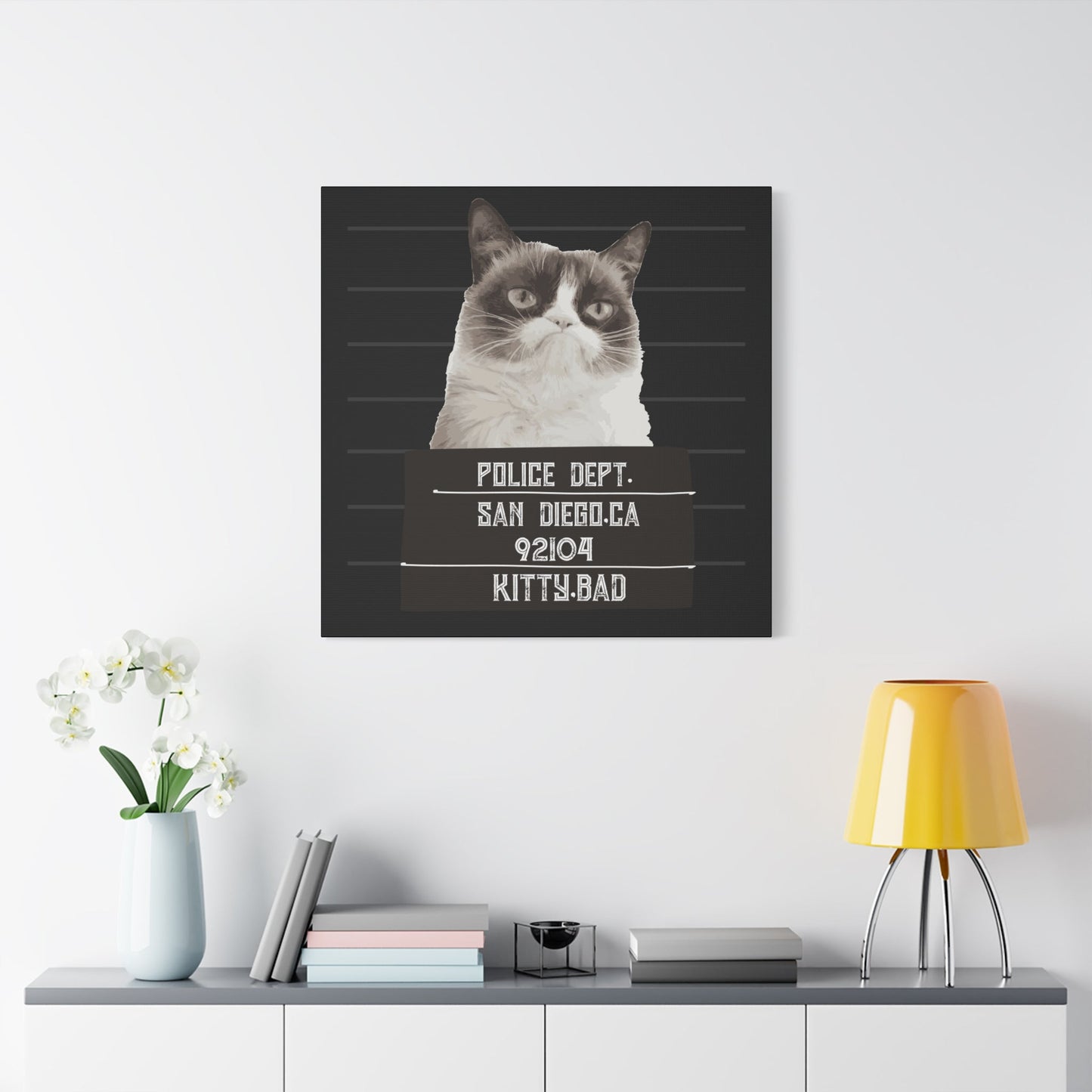 Bad Kitty Mugshot Canvas – San Diego’s Sassiest Outlaw - BTS Canvas