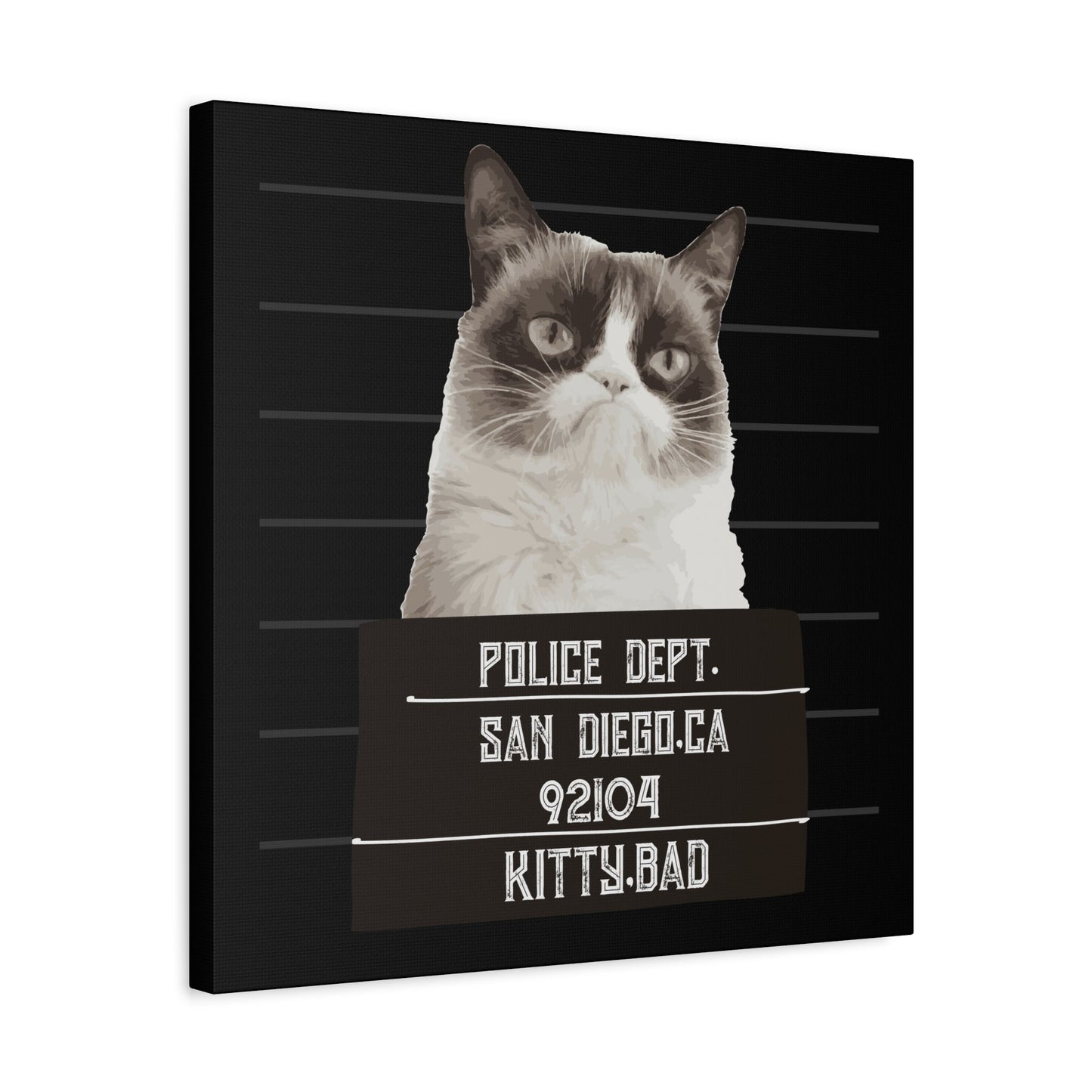 Bad Kitty Mugshot Canvas – San Diego’s Sassiest Outlaw - BTS Canvas