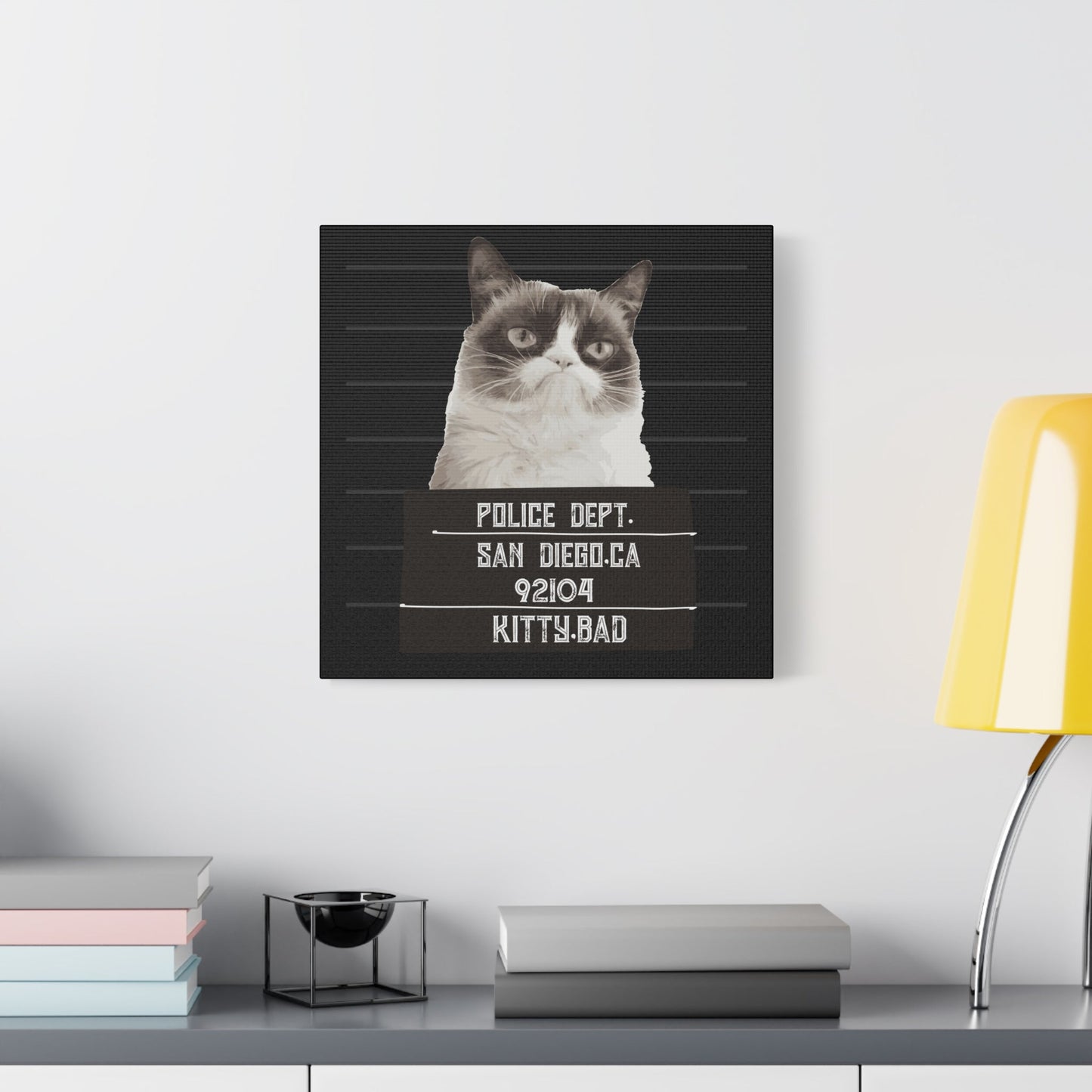 Bad Kitty Mugshot Canvas – San Diego’s Sassiest Outlaw - BTS Canvas