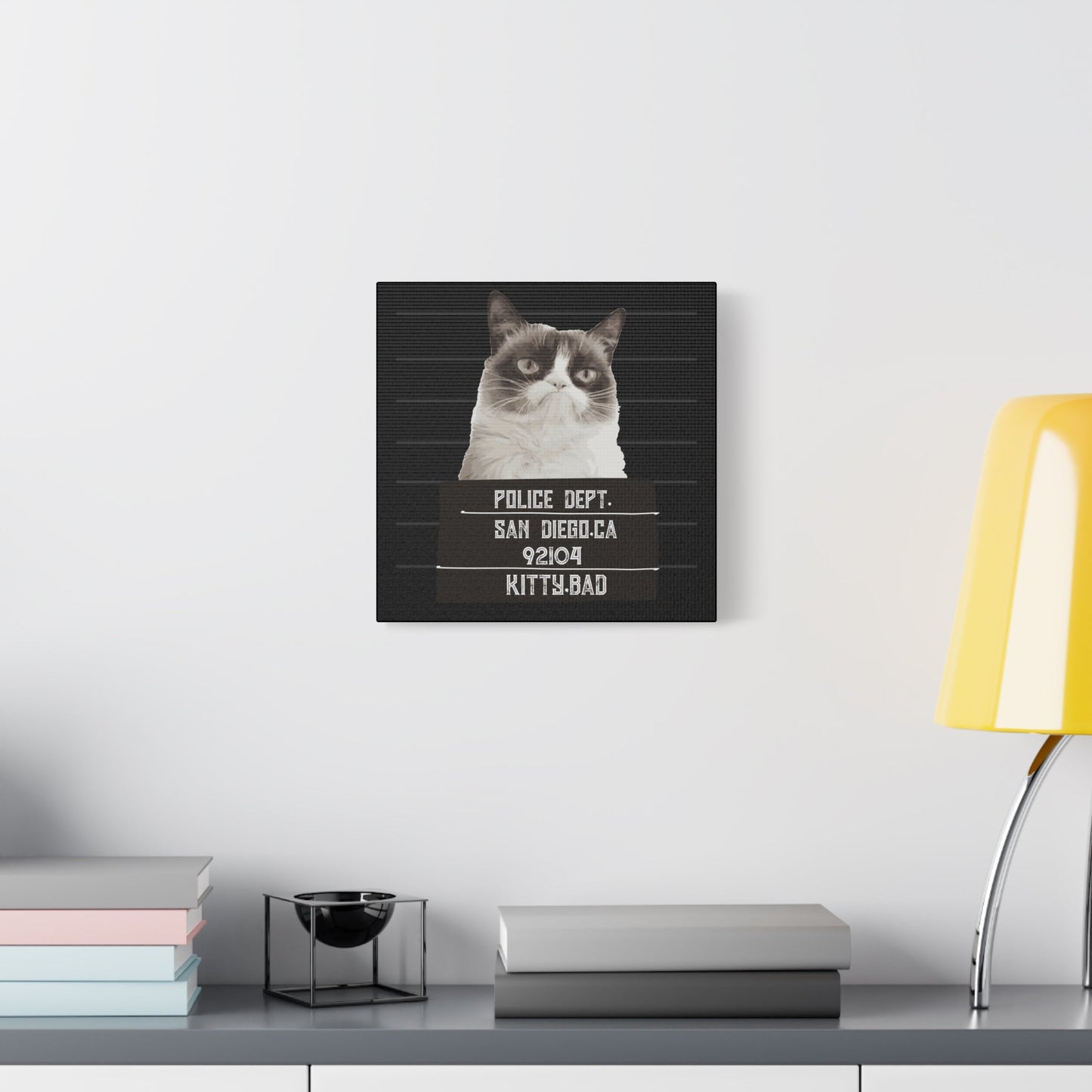 Bad Kitty Mugshot Canvas – San Diego’s Sassiest Outlaw - BTS Canvas
