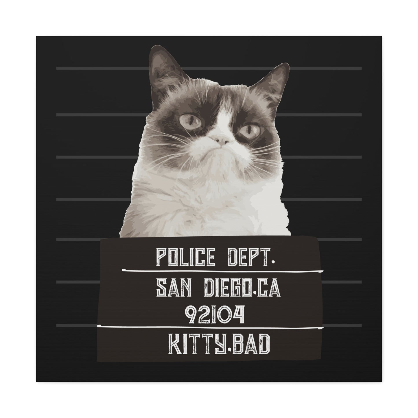 Bad Kitty Mugshot Canvas – San Diego’s Sassiest Outlaw - BTS Canvas