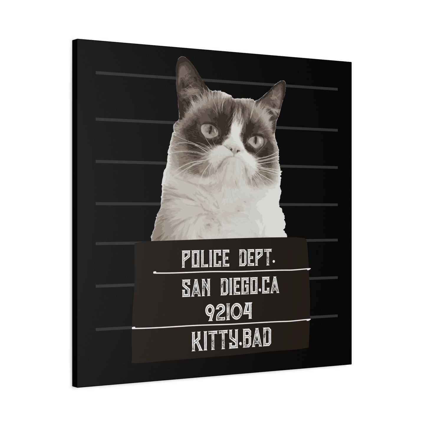 Bad Kitty Mugshot Canvas – San Diego’s Sassiest Outlaw - BTS Canvas