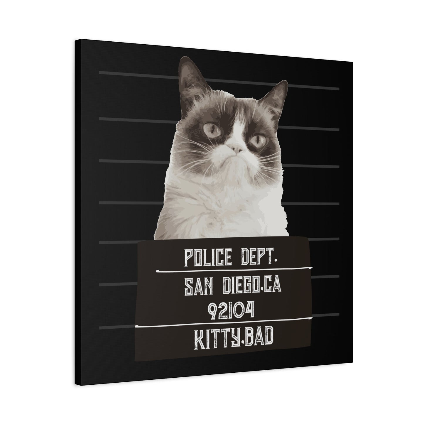 Bad Kitty Mugshot Canvas – San Diego’s Sassiest Outlaw - BTS Canvas