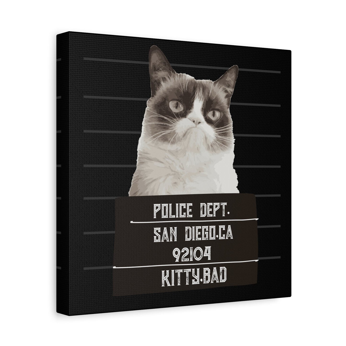 Bad Kitty Mugshot Canvas – San Diego’s Sassiest Outlaw - BTS Canvas