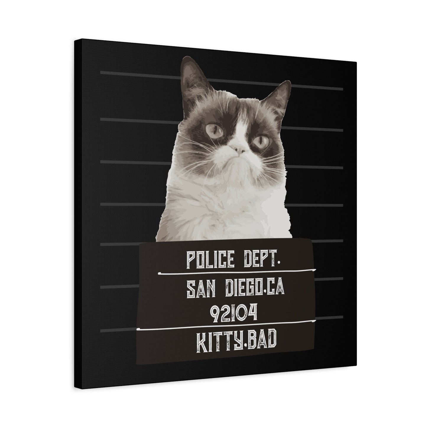Bad Kitty Mugshot Canvas – San Diego’s Sassiest Outlaw - BTS Canvas