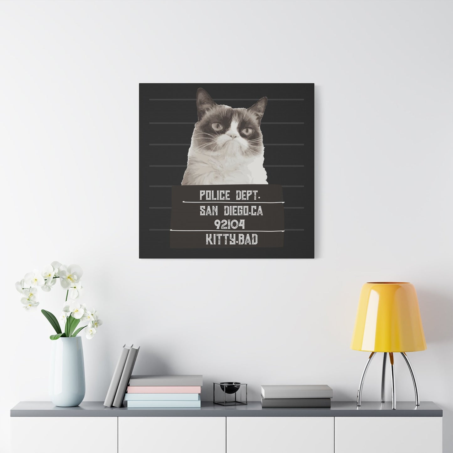 Bad Kitty Mugshot Canvas – San Diego’s Sassiest Outlaw - BTS Canvas