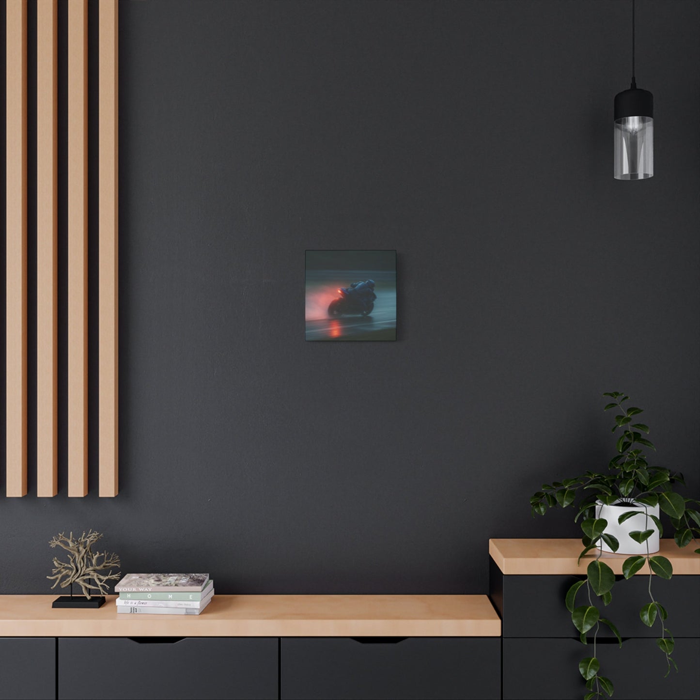 π₯ Brake Light Blur β Rain Racing Canvas Print | Speed, Drift & Liquid Drama Wall Art - BTS Canvas