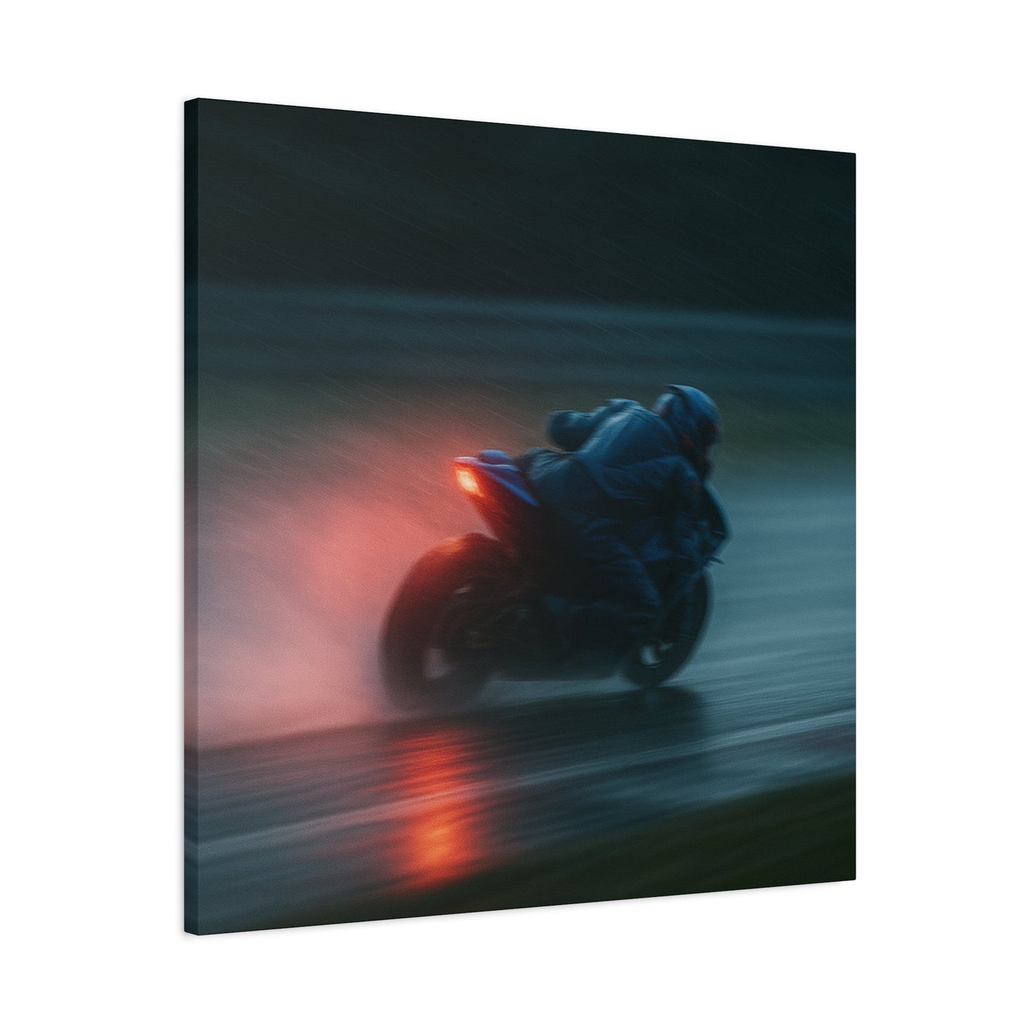 π₯ Brake Light Blur β Rain Racing Canvas Print | Speed, Drift & Liquid Drama Wall Art - BTS Canvas