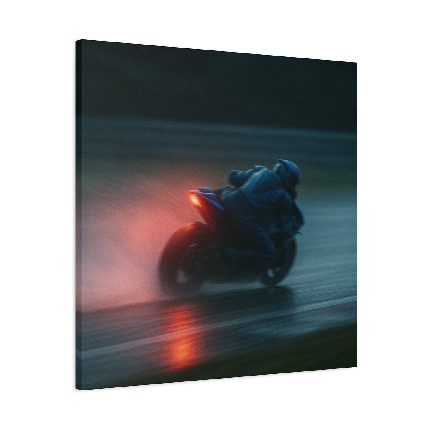 π₯ Brake Light Blur β Rain Racing Canvas Print | Speed, Drift & Liquid Drama Wall Art - BTS Canvas