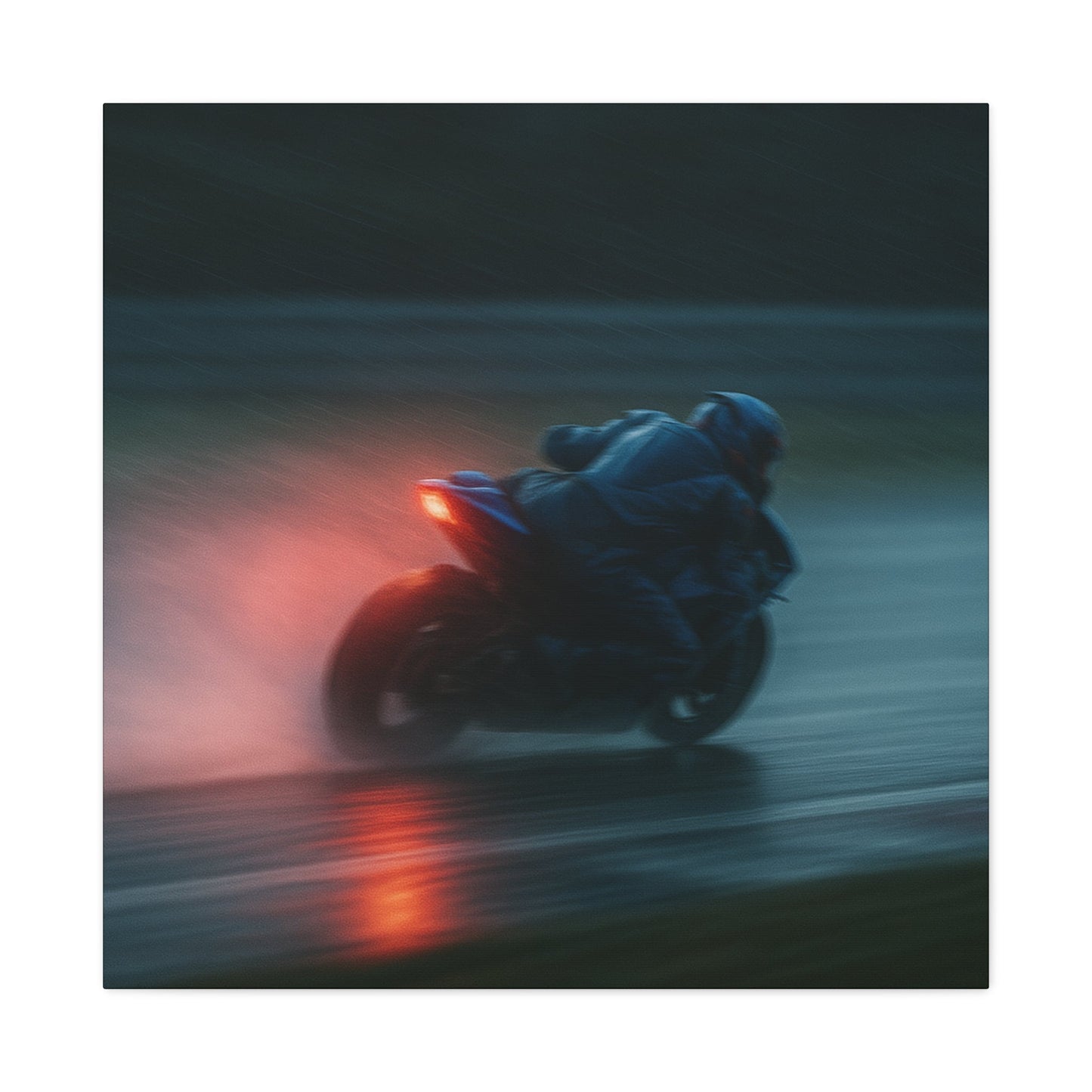 π₯ Brake Light Blur β Rain Racing Canvas Print | Speed, Drift & Liquid Drama Wall Art - BTS Canvas