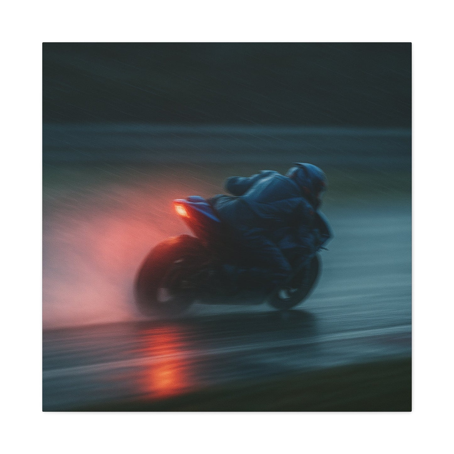 π₯ Brake Light Blur β Rain Racing Canvas Print | Speed, Drift & Liquid Drama Wall Art - BTS Canvas