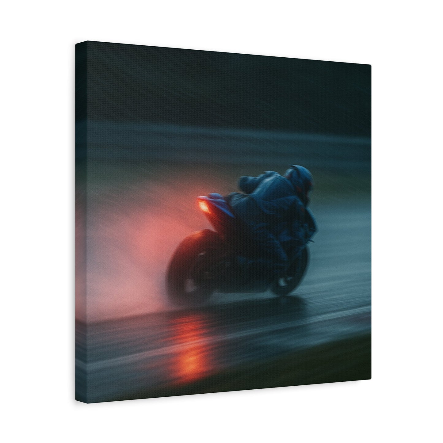 π₯ Brake Light Blur β Rain Racing Canvas Print | Speed, Drift & Liquid Drama Wall Art - BTS Canvas
