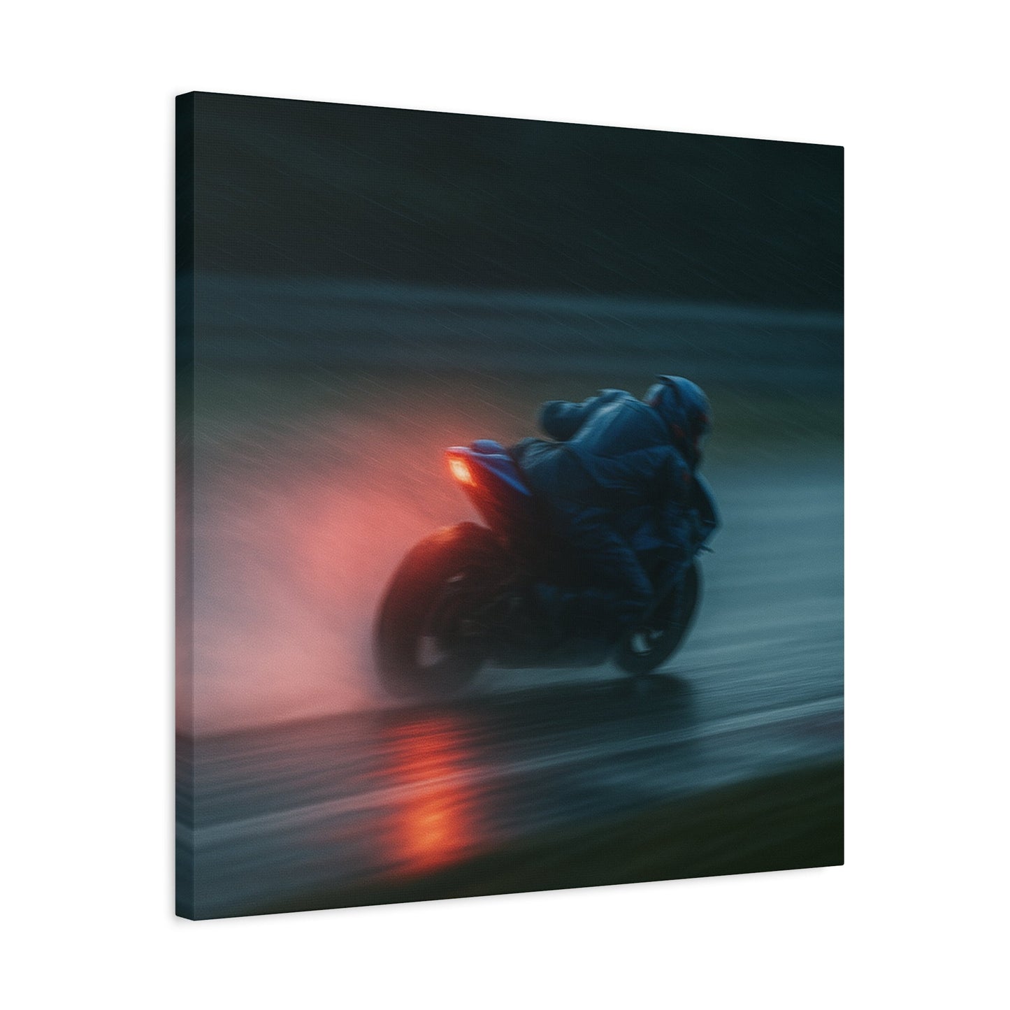 π₯ Brake Light Blur β Rain Racing Canvas Print | Speed, Drift & Liquid Drama Wall Art - BTS Canvas