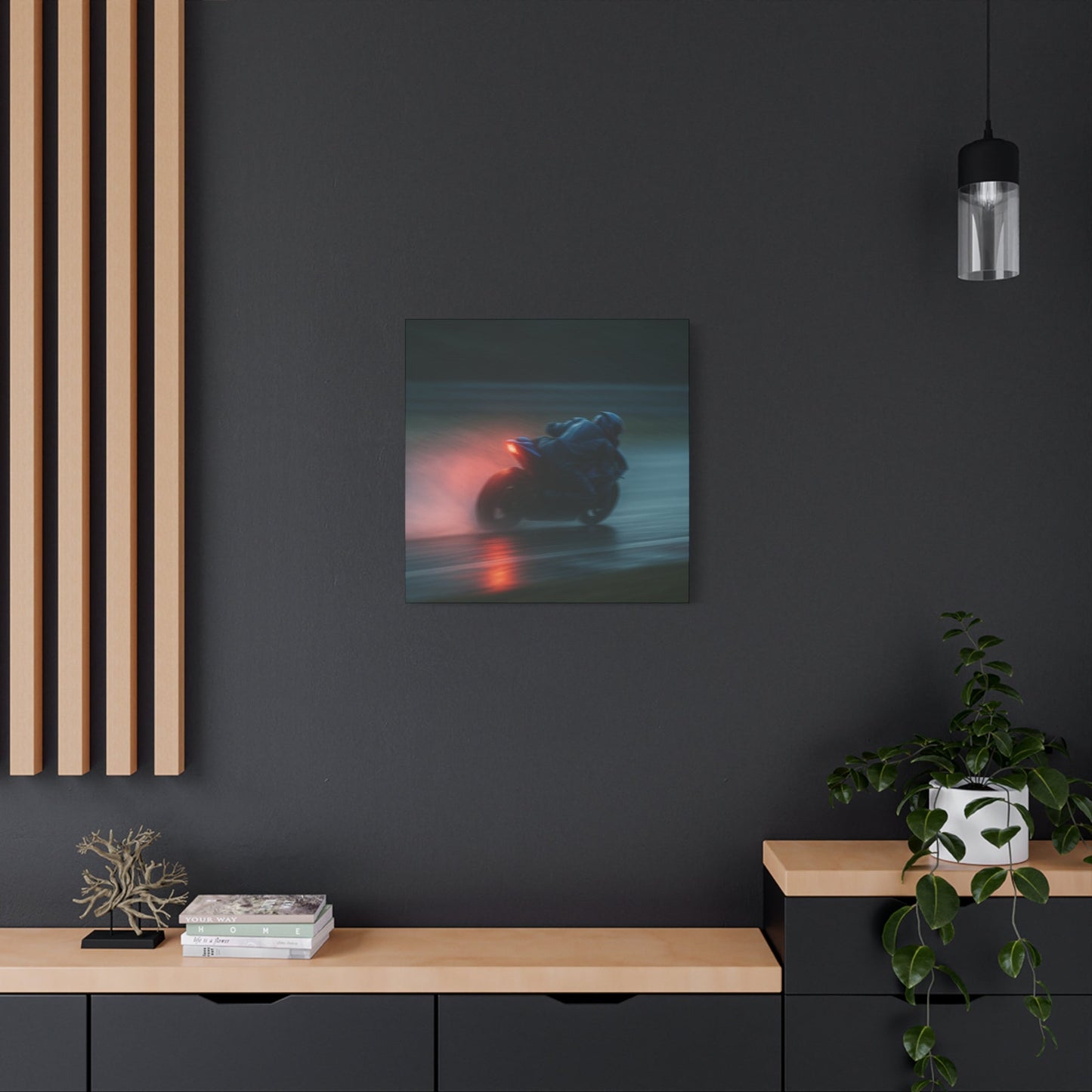 π₯ Brake Light Blur β Rain Racing Canvas Print | Speed, Drift & Liquid Drama Wall Art - BTS Canvas