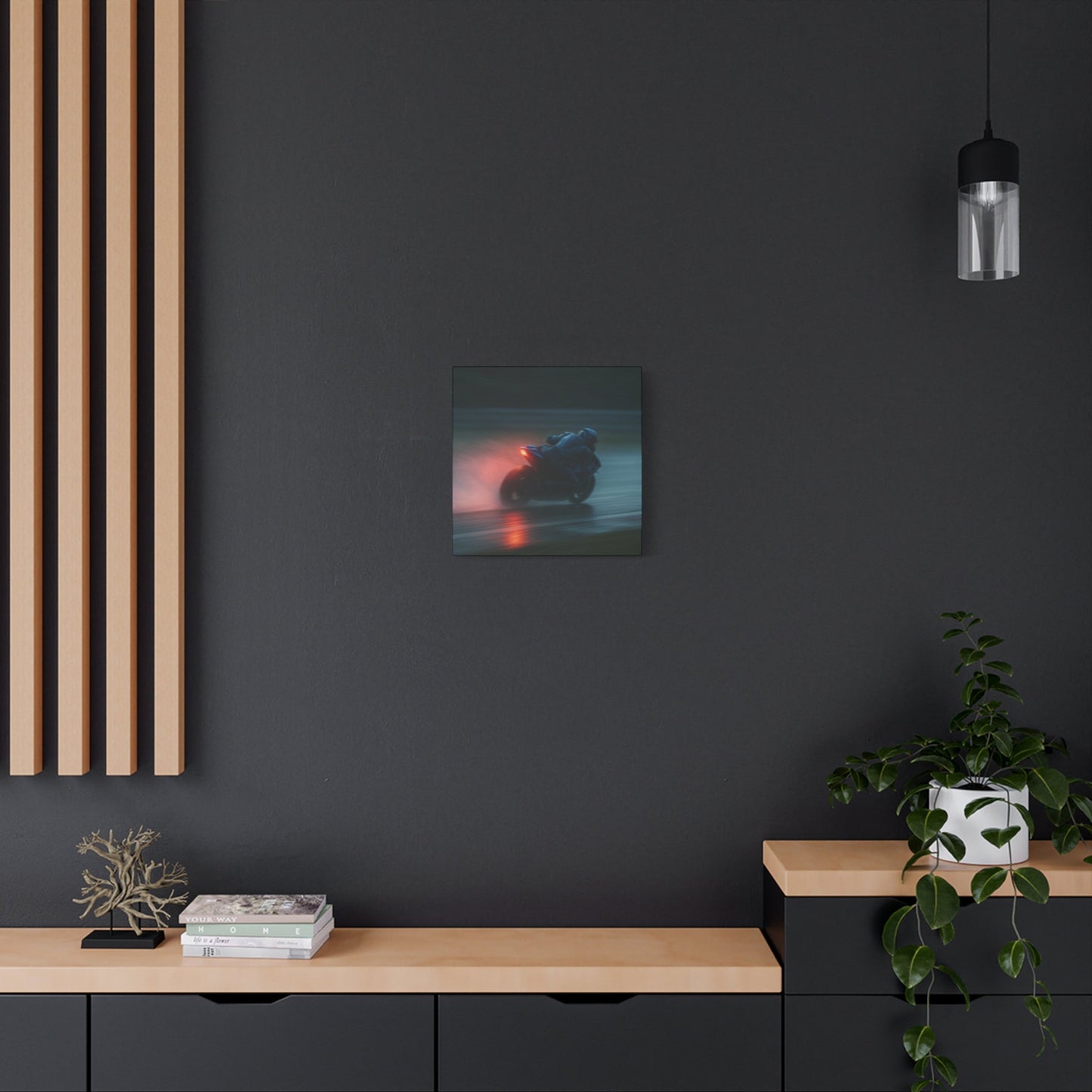 π₯ Brake Light Blur β Rain Racing Canvas Print | Speed, Drift & Liquid Drama Wall Art - BTS Canvas