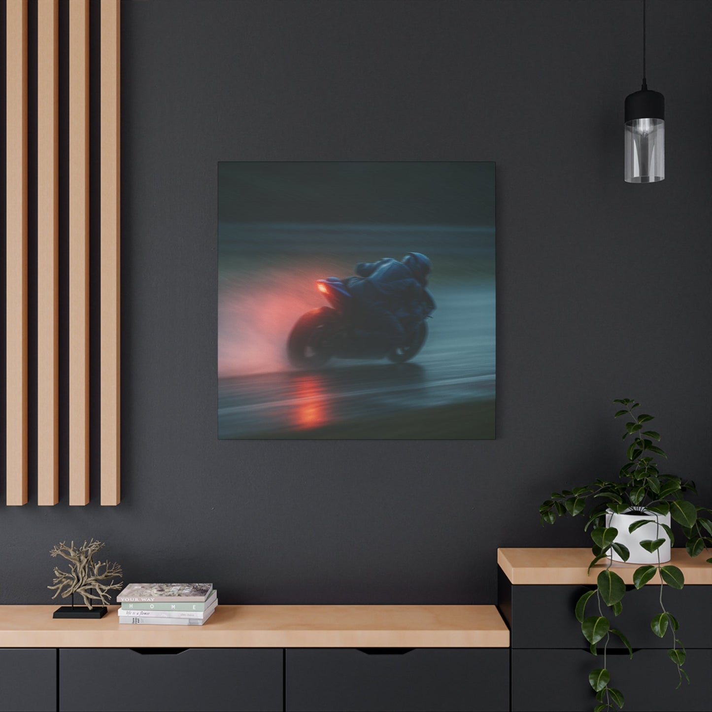 π₯ Brake Light Blur β Rain Racing Canvas Print | Speed, Drift & Liquid Drama Wall Art - BTS Canvas