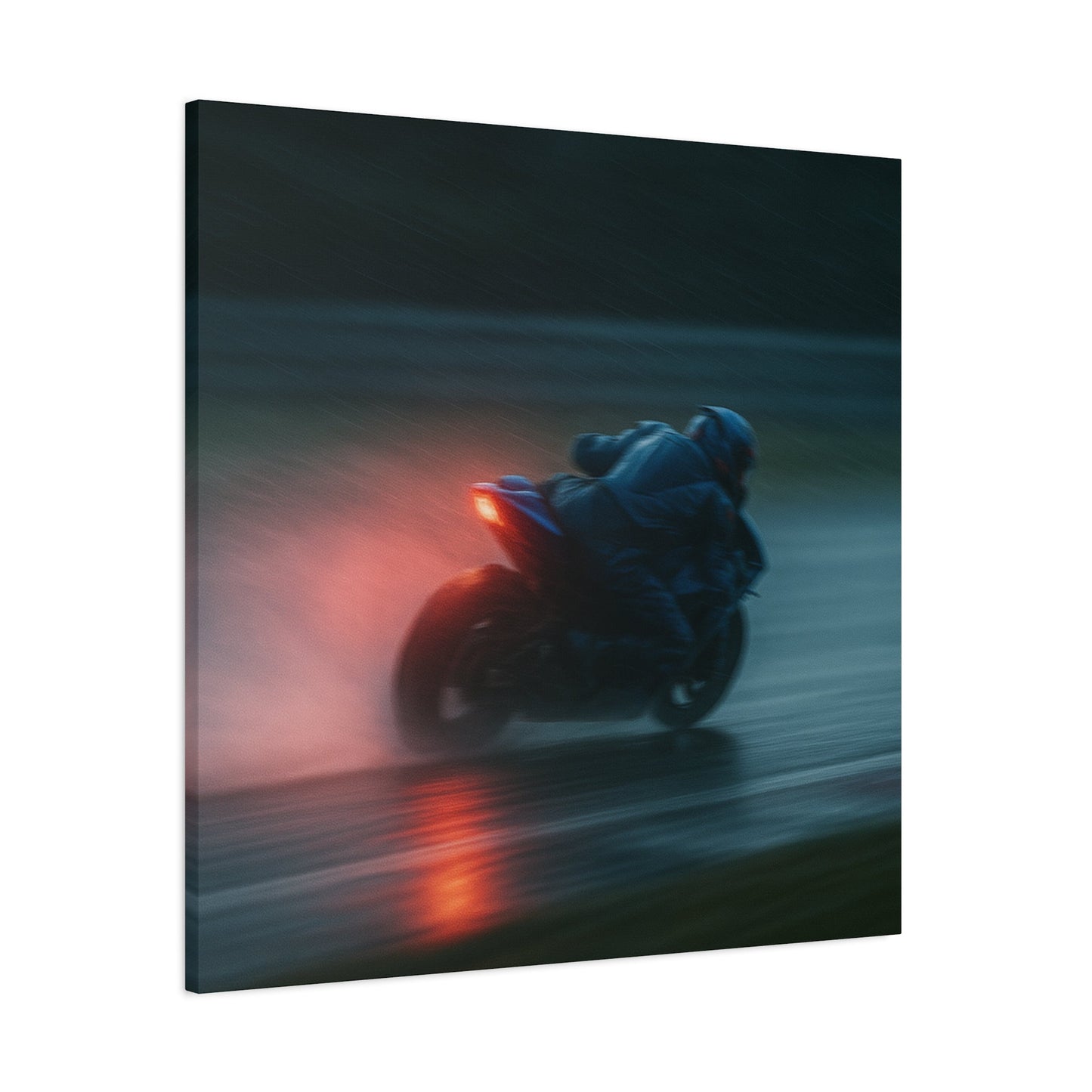 π₯ Brake Light Blur β Rain Racing Canvas Print | Speed, Drift & Liquid Drama Wall Art - BTS Canvas