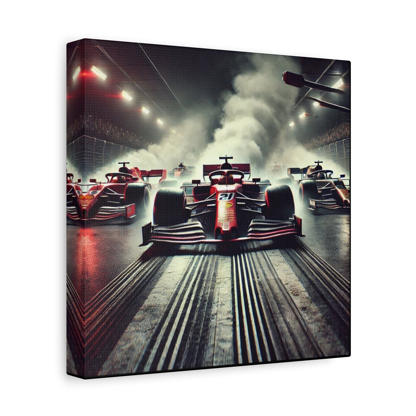 π Burnout Legends Canvas Print β Formula 1 Race Cars with Smoke Effect | High - Speed Wall Art - BTS Canvas