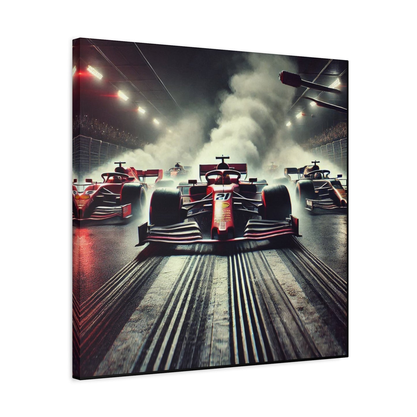 π Burnout Legends Canvas Print β Formula 1 Race Cars with Smoke Effect | High - Speed Wall Art - BTS Canvas