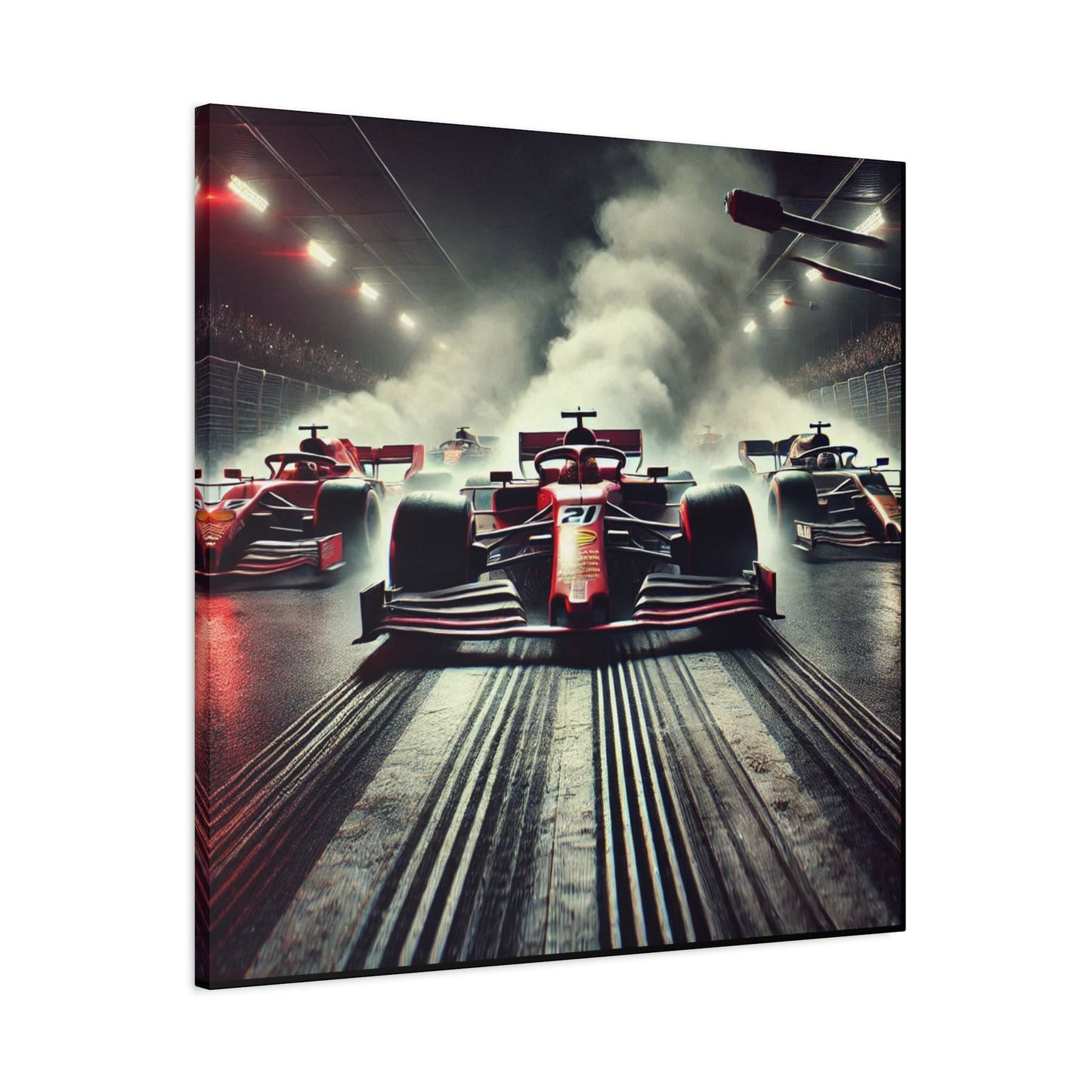 π Burnout Legends Canvas Print β Formula 1 Race Cars with Smoke Effect | High - Speed Wall Art - BTS Canvas