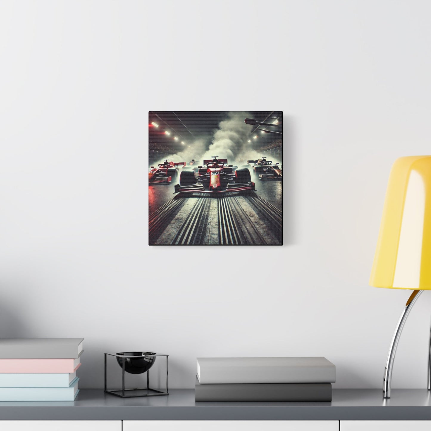 π Burnout Legends Canvas Print β Formula 1 Race Cars with Smoke Effect | High - Speed Wall Art - BTS Canvas