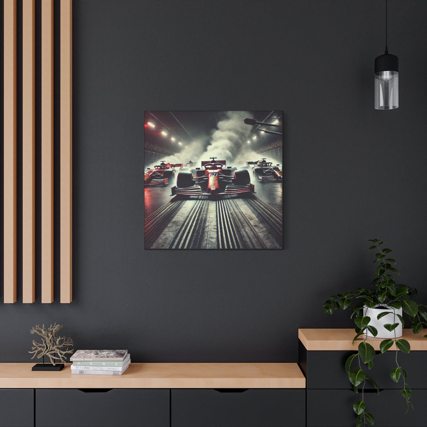 π Burnout Legends Canvas Print β Formula 1 Race Cars with Smoke Effect | High - Speed Wall Art - BTS Canvas