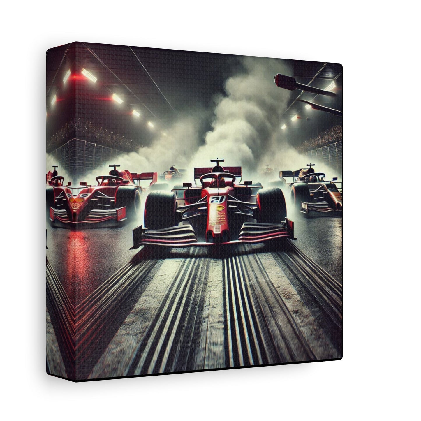 π Burnout Legends Canvas Print β Formula 1 Race Cars with Smoke Effect | High - Speed Wall Art - BTS Canvas