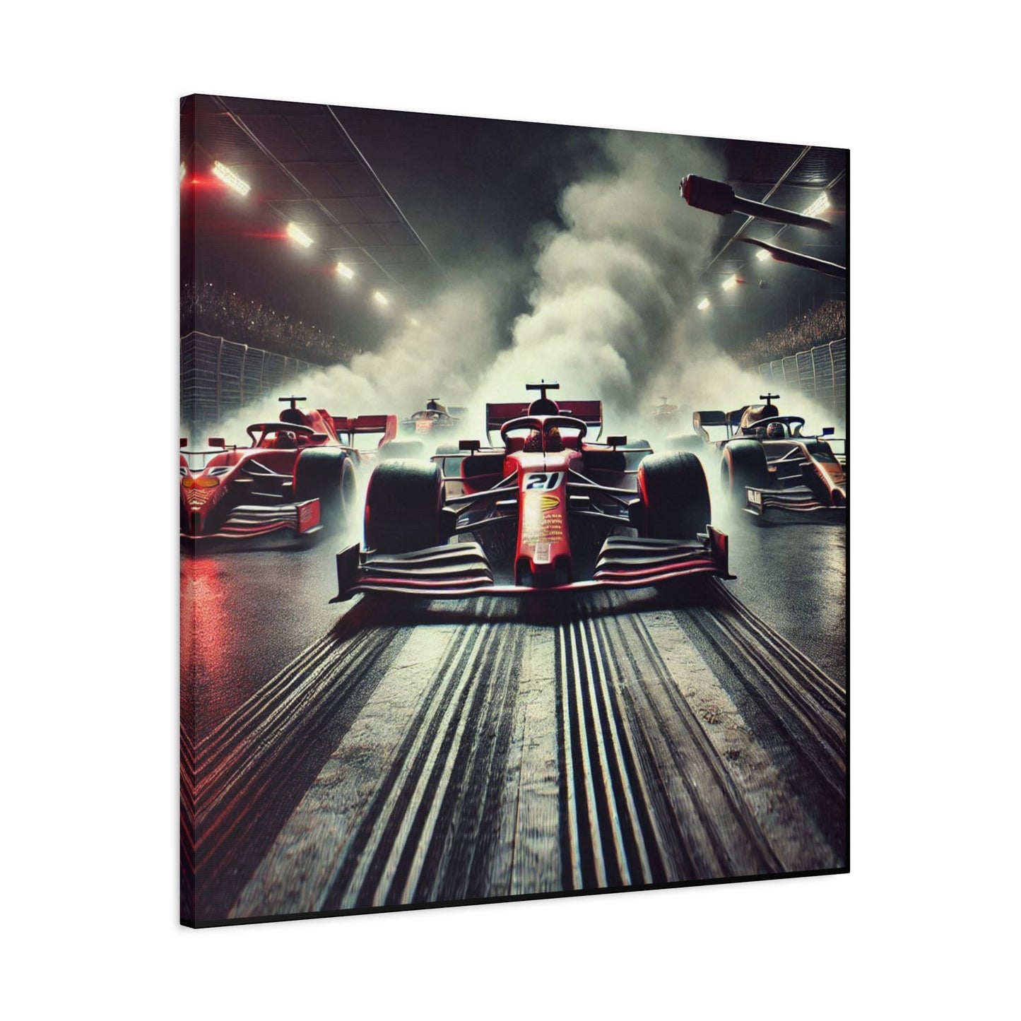 π Burnout Legends Canvas Print β Formula 1 Race Cars with Smoke Effect | High - Speed Wall Art - BTS Canvas