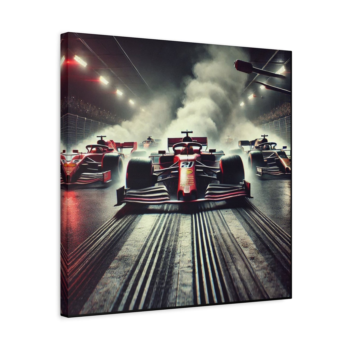 π Burnout Legends Canvas Print β Formula 1 Race Cars with Smoke Effect | High - Speed Wall Art - BTS Canvas