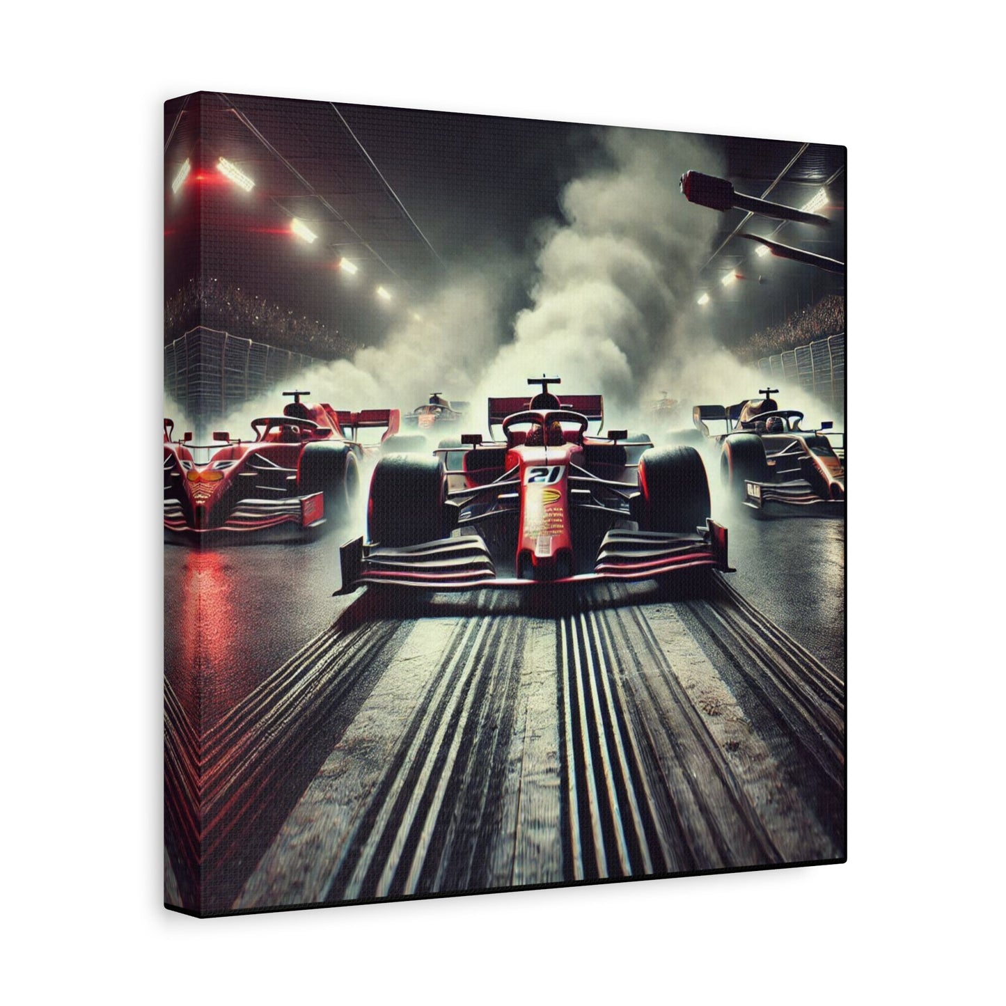 π Burnout Legends Canvas Print β Formula 1 Race Cars with Smoke Effect | High - Speed Wall Art - BTS Canvas