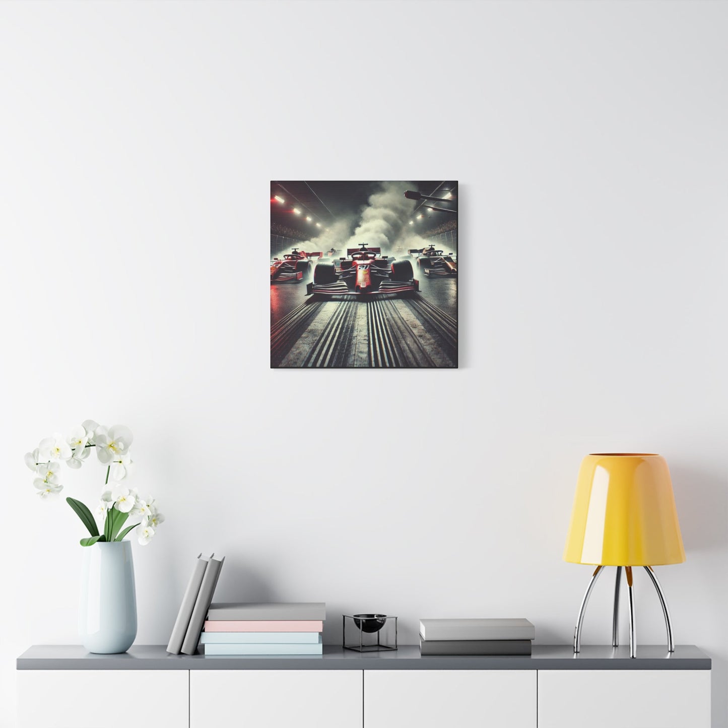 π Burnout Legends Canvas Print β Formula 1 Race Cars with Smoke Effect | High - Speed Wall Art - BTS Canvas