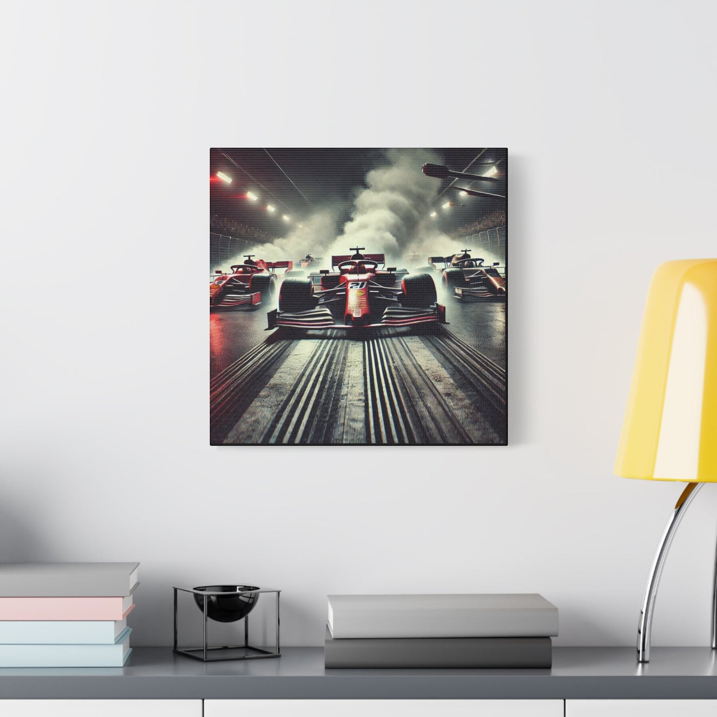 π Burnout Legends Canvas Print β Formula 1 Race Cars with Smoke Effect | High - Speed Wall Art - BTS Canvas