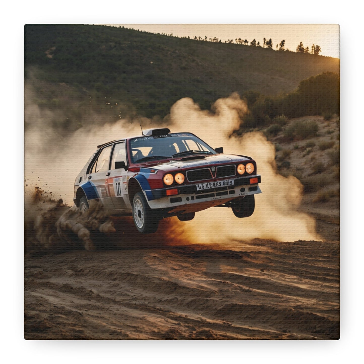Delta Flight Canvas Print β Lancia Delta Integrale Rally Art | Airborne WRC Wall Decor - BTS Canvas