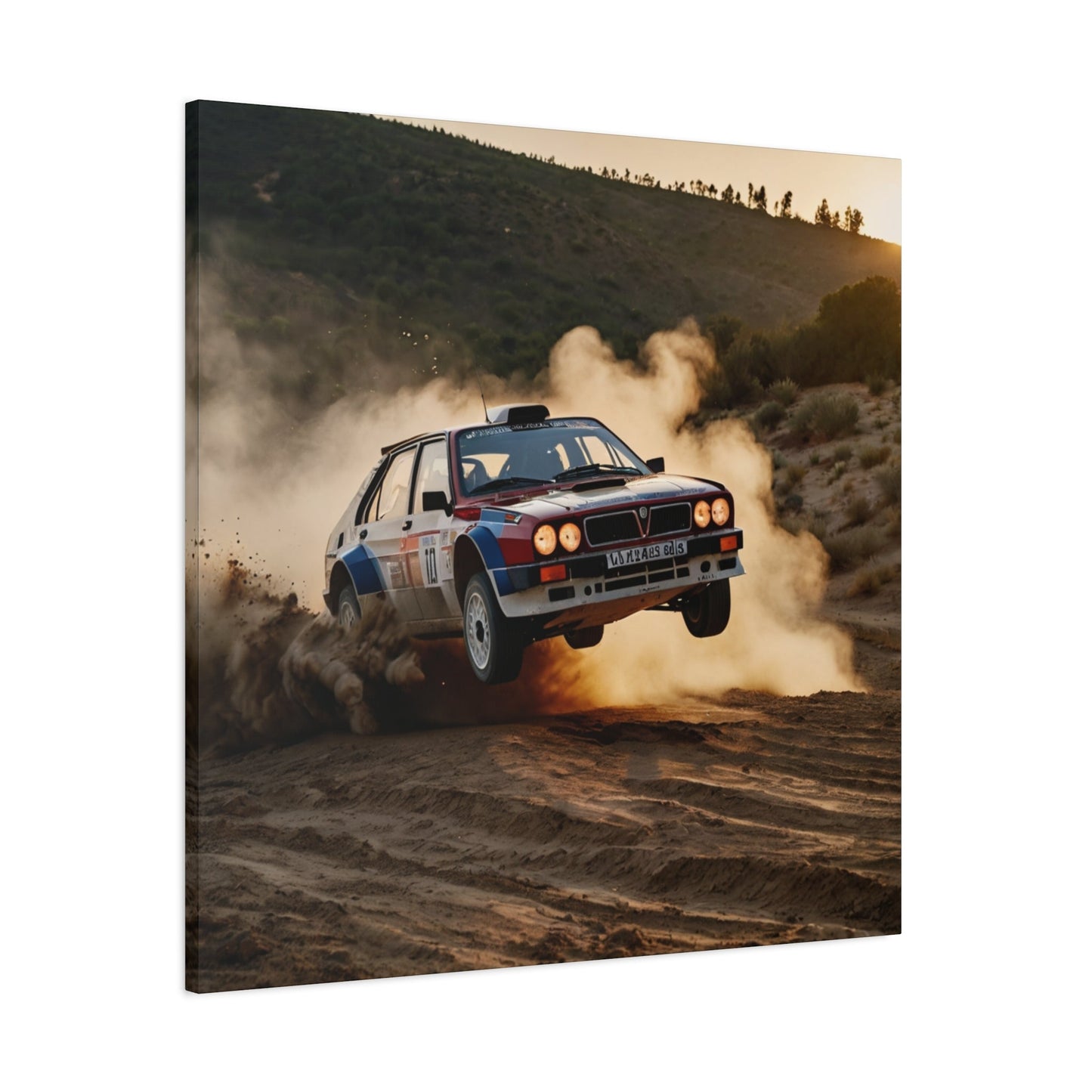Delta Flight Canvas Print β Lancia Delta Integrale Rally Art | Airborne WRC Wall Decor - BTS Canvas