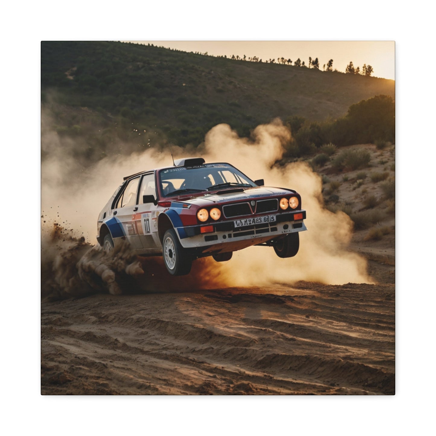 Delta Flight Canvas Print β Lancia Delta Integrale Rally Art | Airborne WRC Wall Decor - BTS Canvas