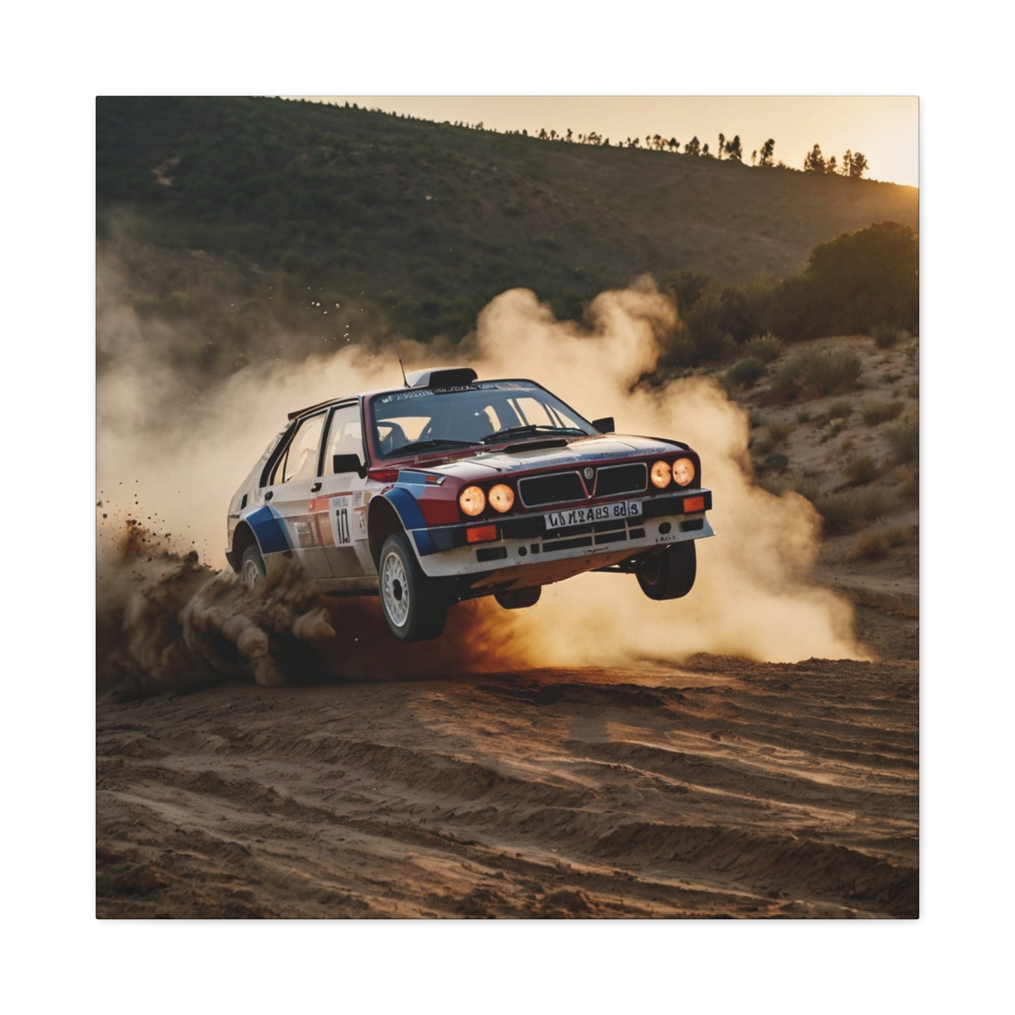 Delta Flight Canvas Print β Lancia Delta Integrale Rally Art | Airborne WRC Wall Decor - BTS Canvas
