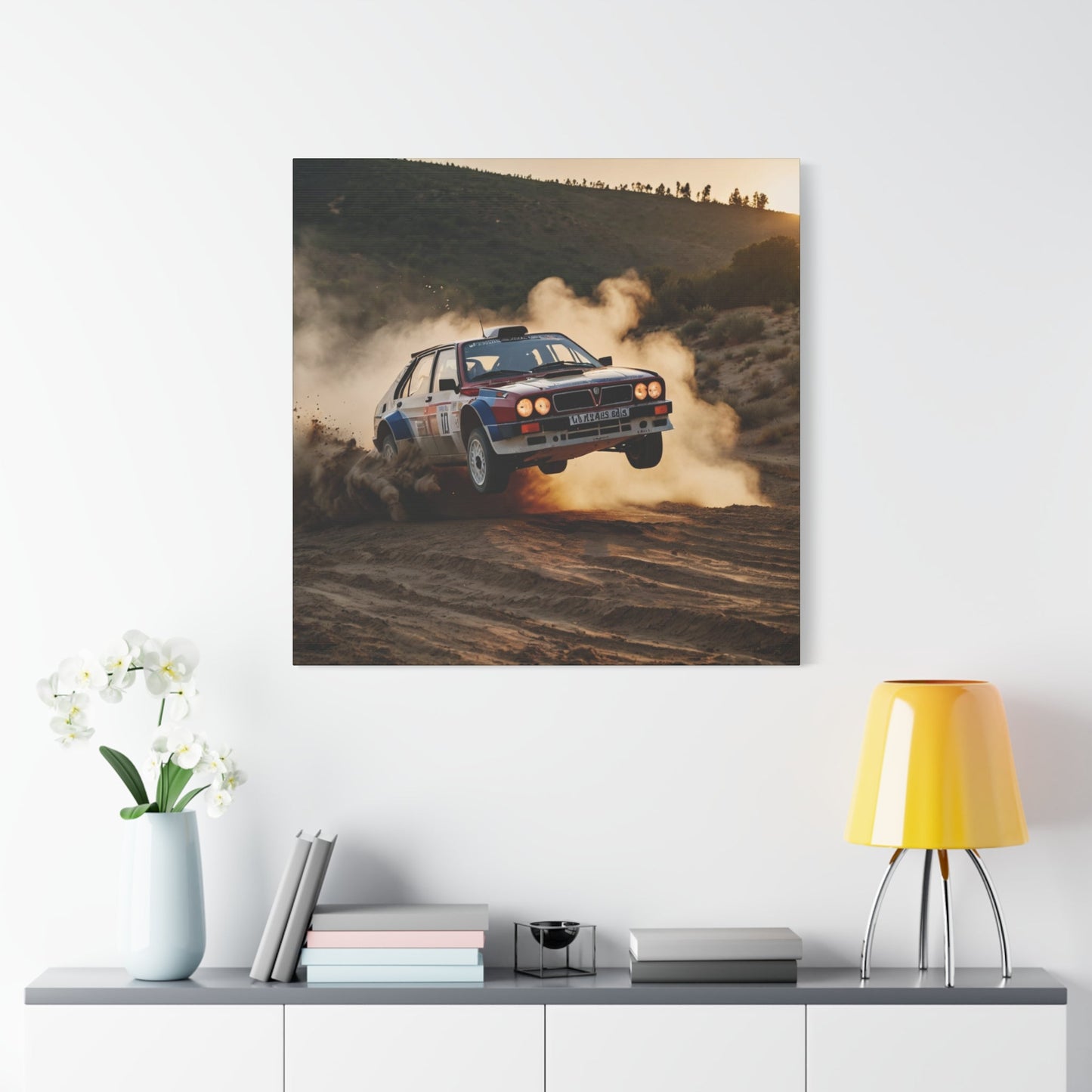 Delta Flight Canvas Print β Lancia Delta Integrale Rally Art | Airborne WRC Wall Decor - BTS Canvas