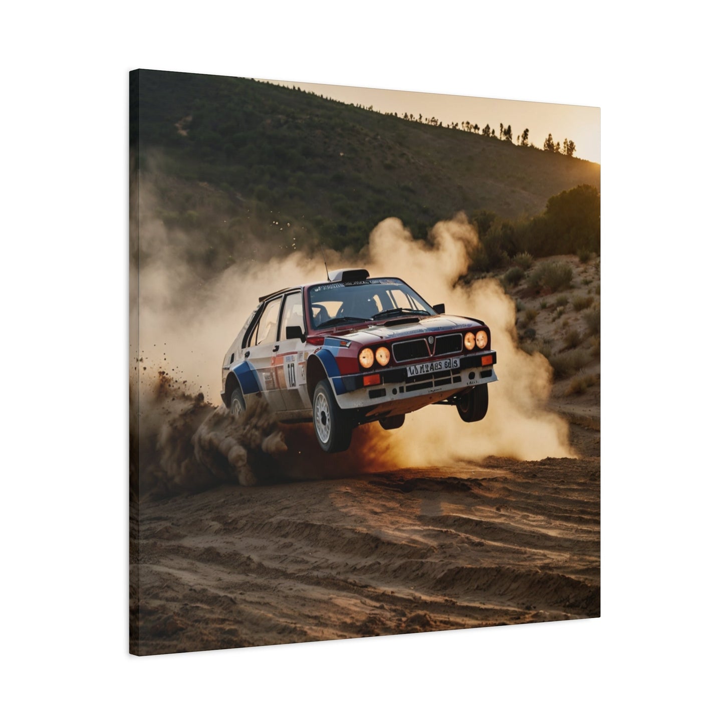 Delta Flight Canvas Print β Lancia Delta Integrale Rally Art | Airborne WRC Wall Decor - BTS Canvas