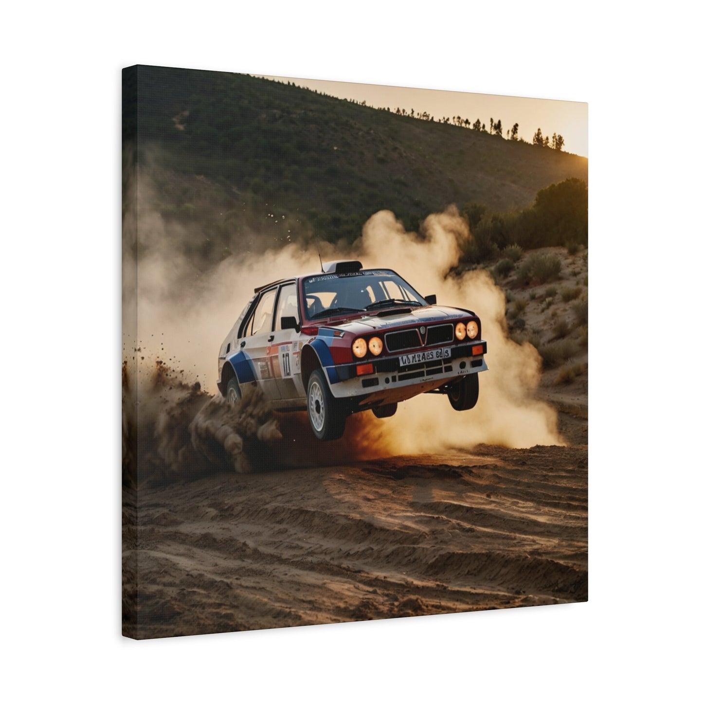 Delta Flight Canvas Print β Lancia Delta Integrale Rally Art | Airborne WRC Wall Decor - BTS Canvas